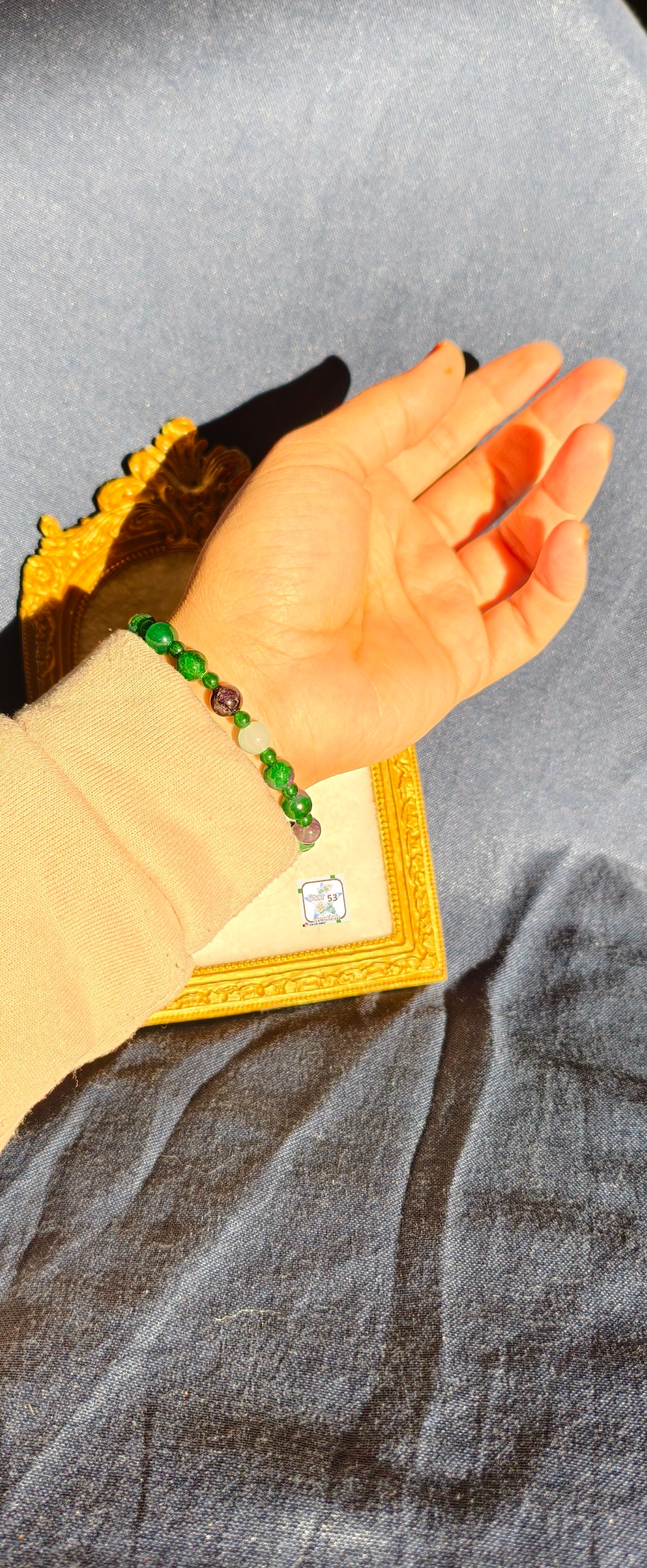 Mossy jade bracelet, free size