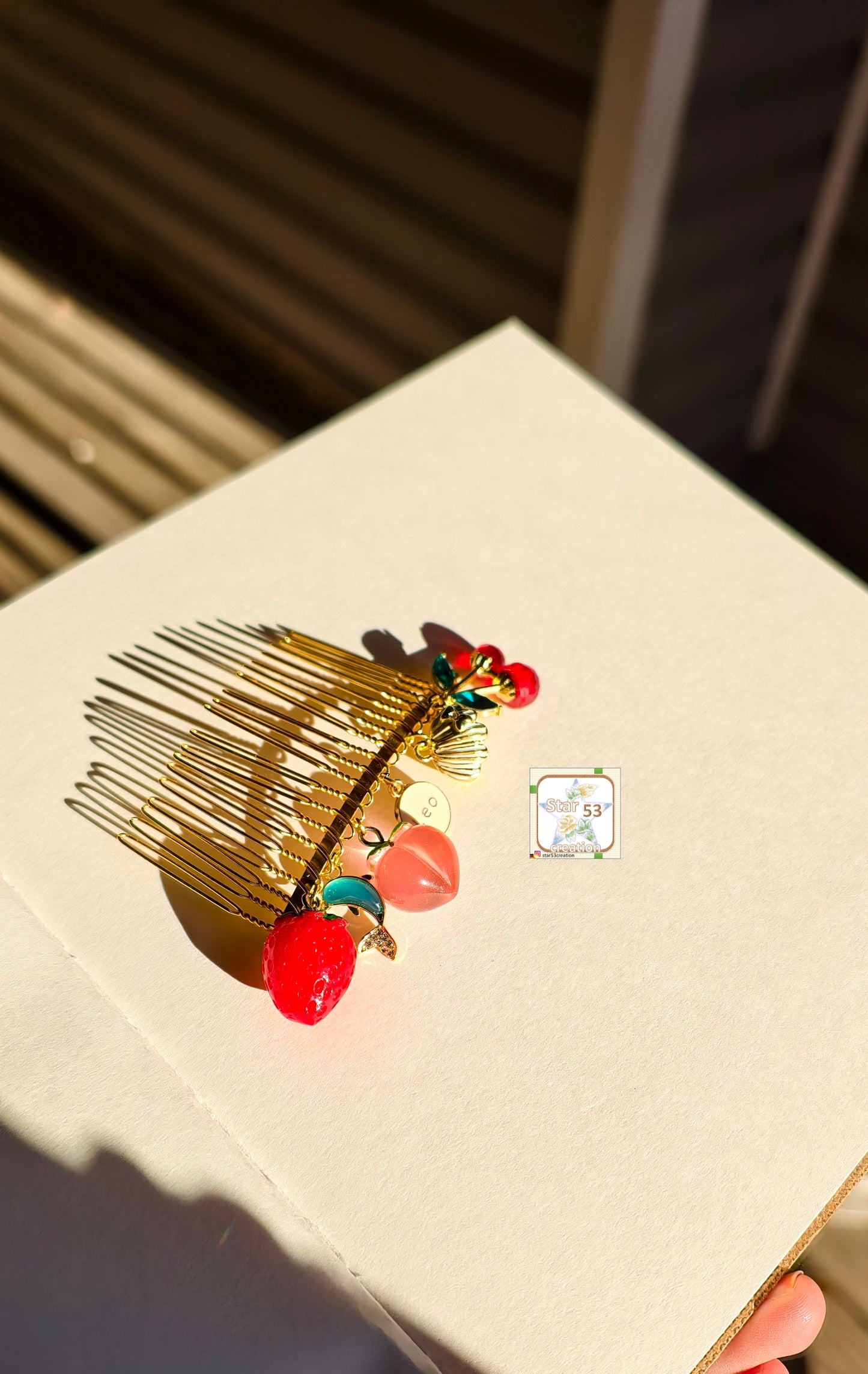 Horoscopic hair pin, gold plated
