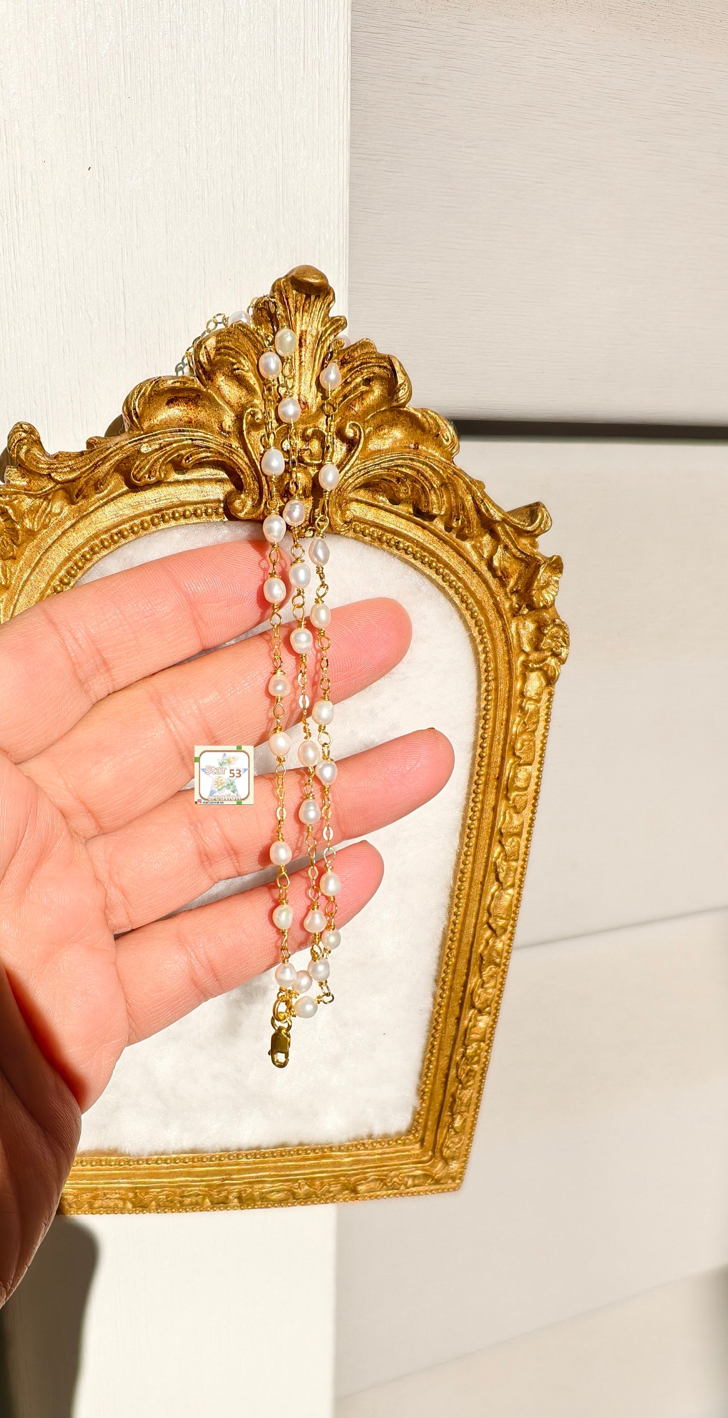 Aureum Margaritae bracelet, 92.5 silver, adjustable