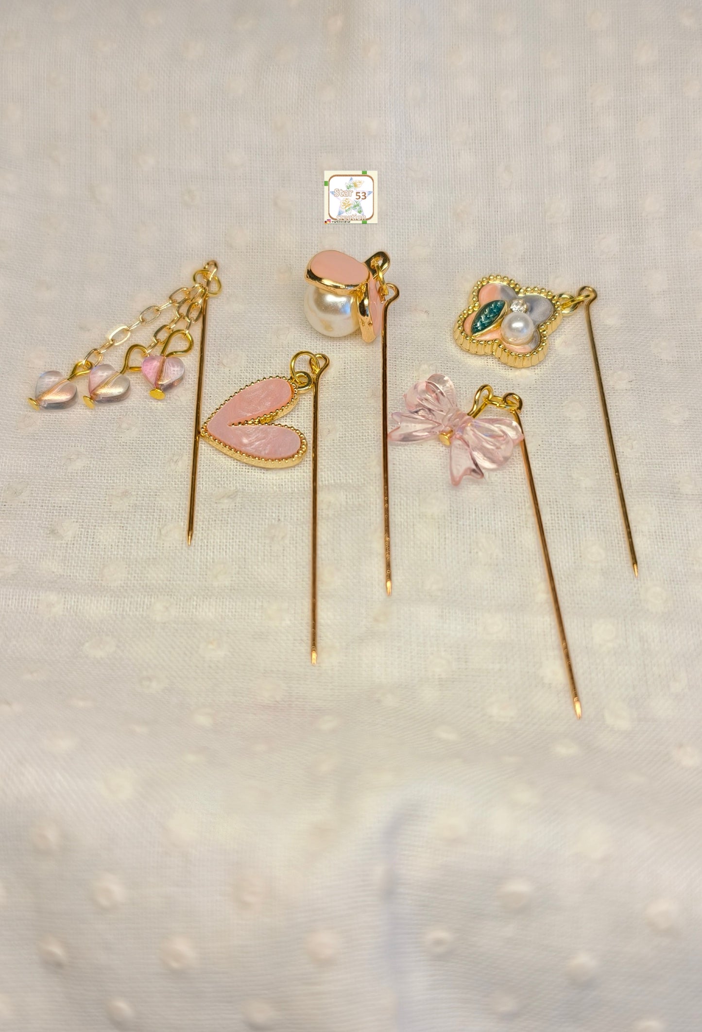 The Pink Tribe pins, set of 5