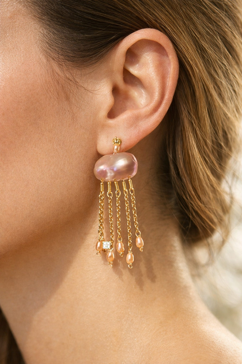Stormy baroque pearl earrings