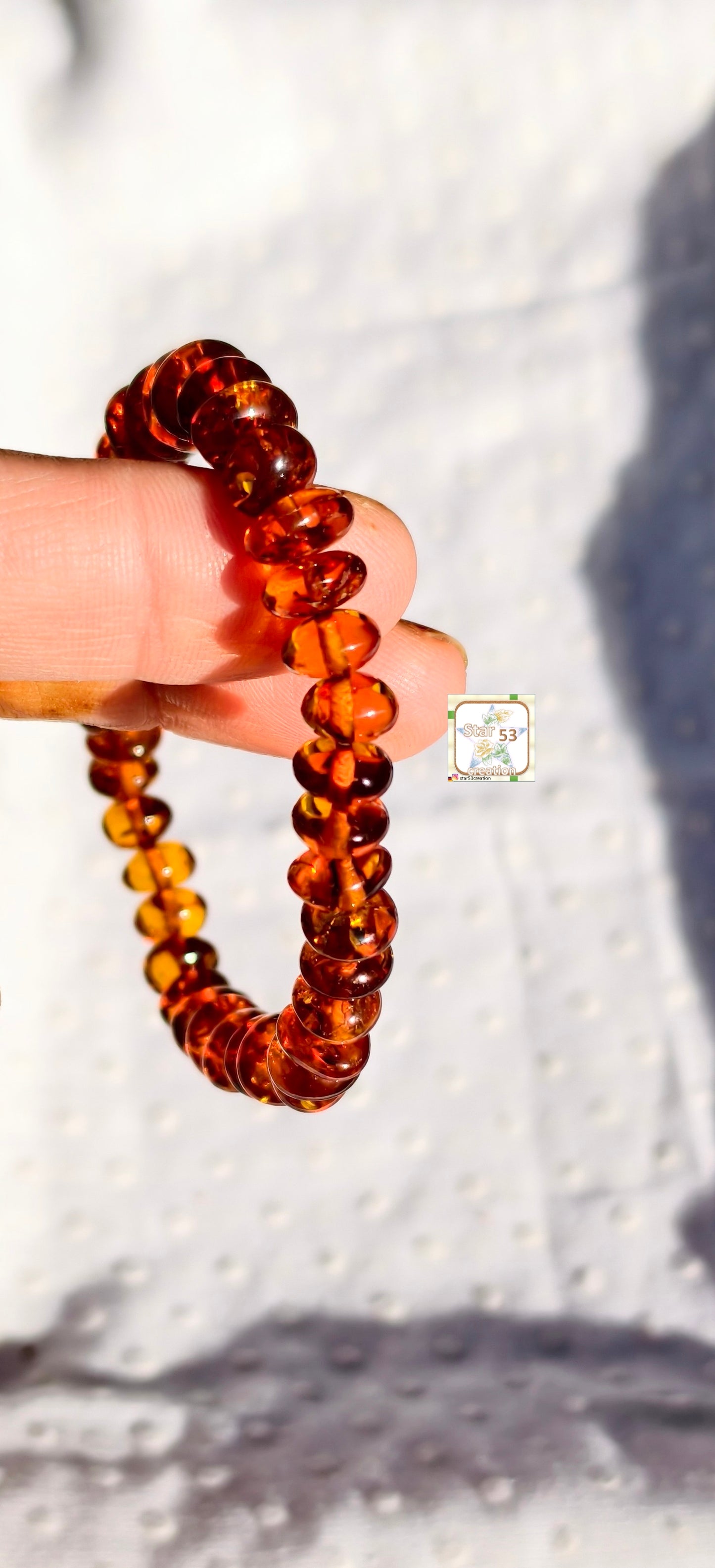 Ambra bracelet, free size, stretchable, Original European Baltic Amber