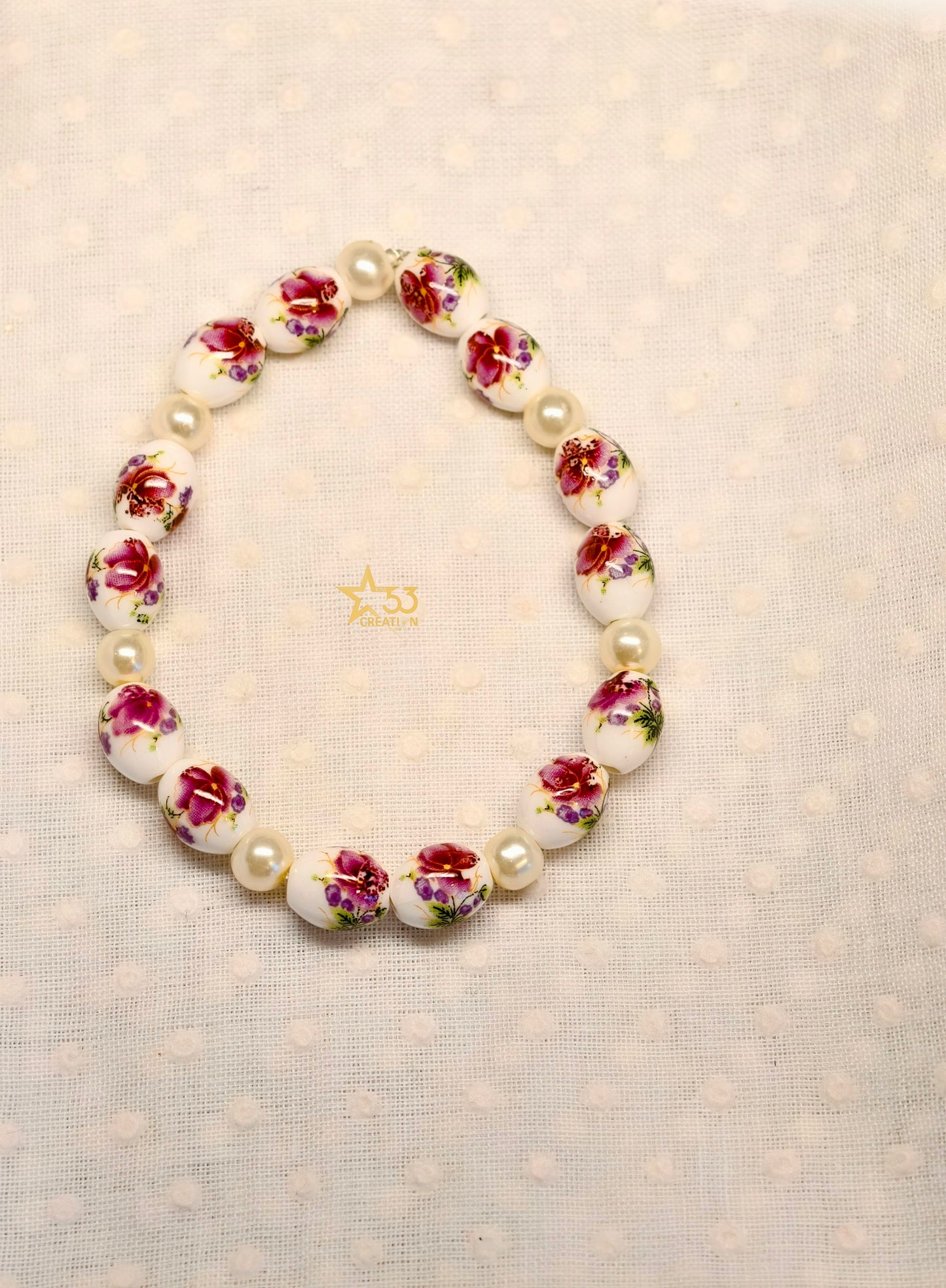 Japanese floral beads bracelet