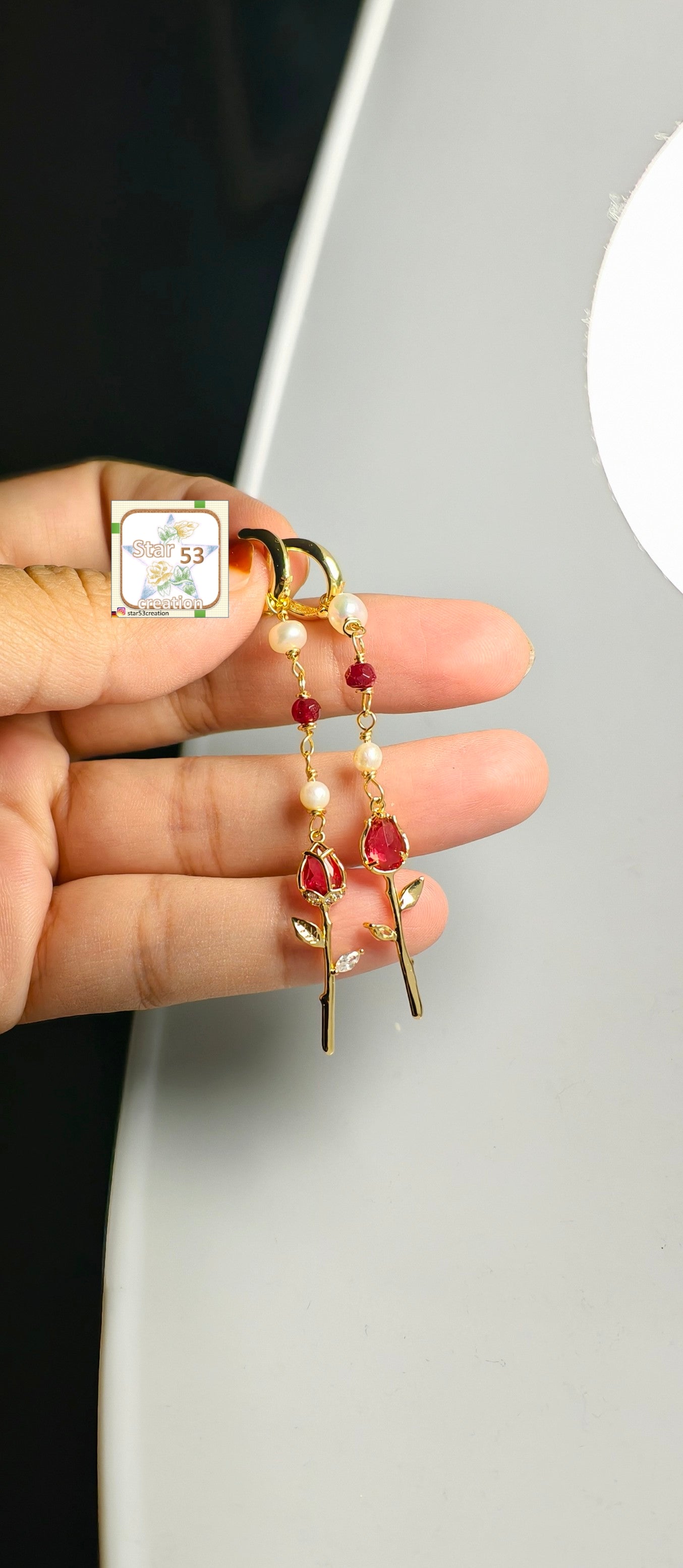 Julia earrings, gold plated, waterproof