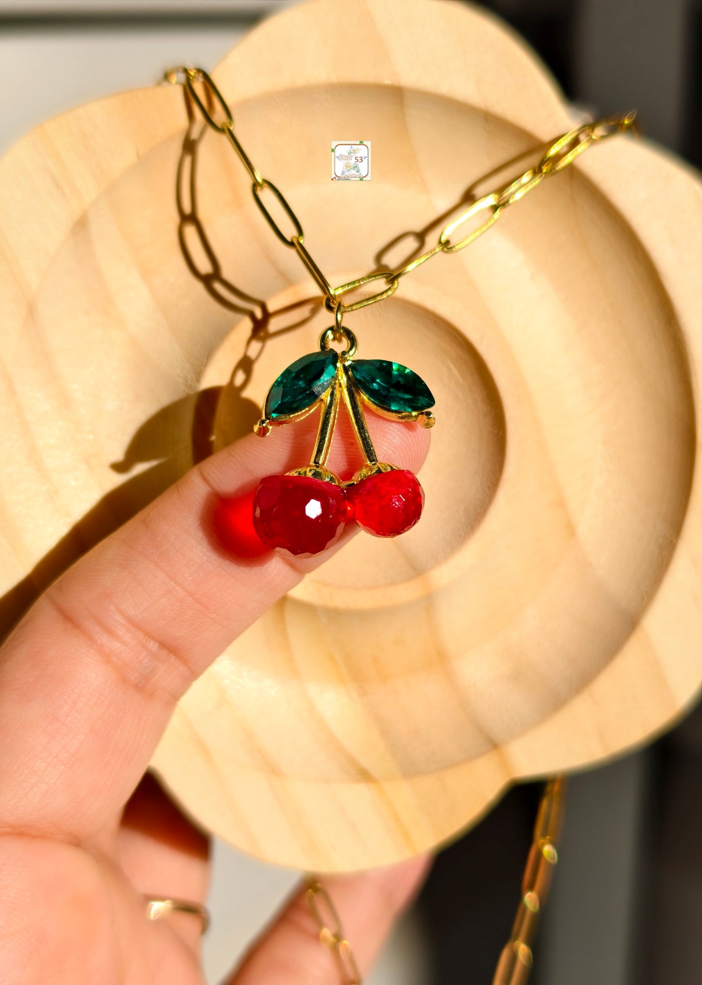 Cherry necklace, 16-18 inches, waterproof