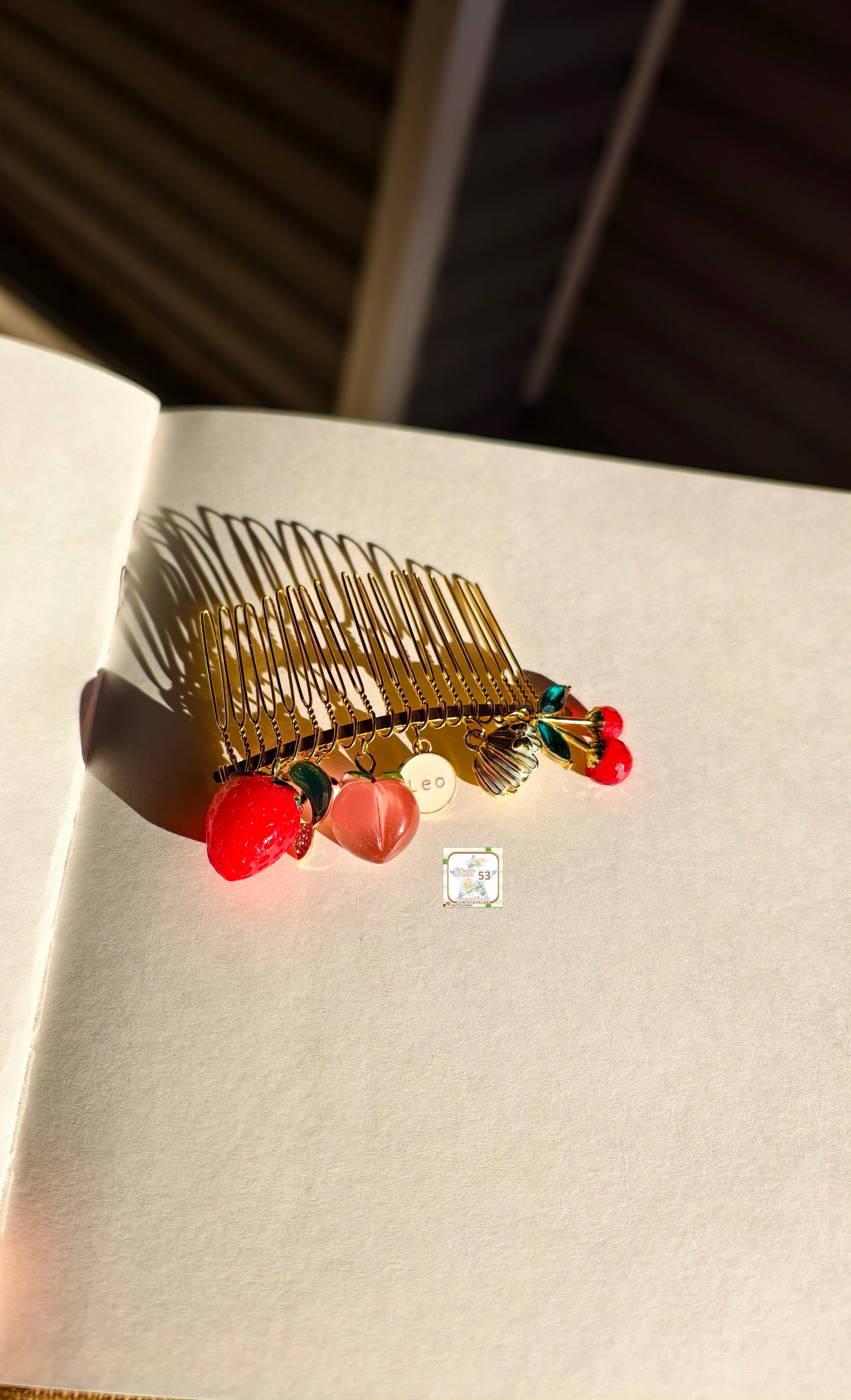Horoscopic hair pin, gold plated