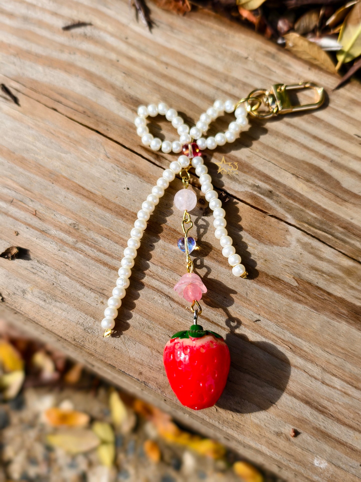 Strawberry bag charm