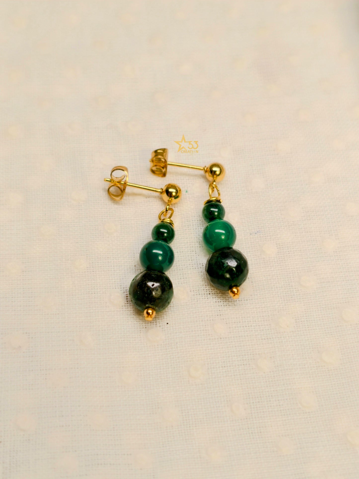 The Christmas tree jade earrings