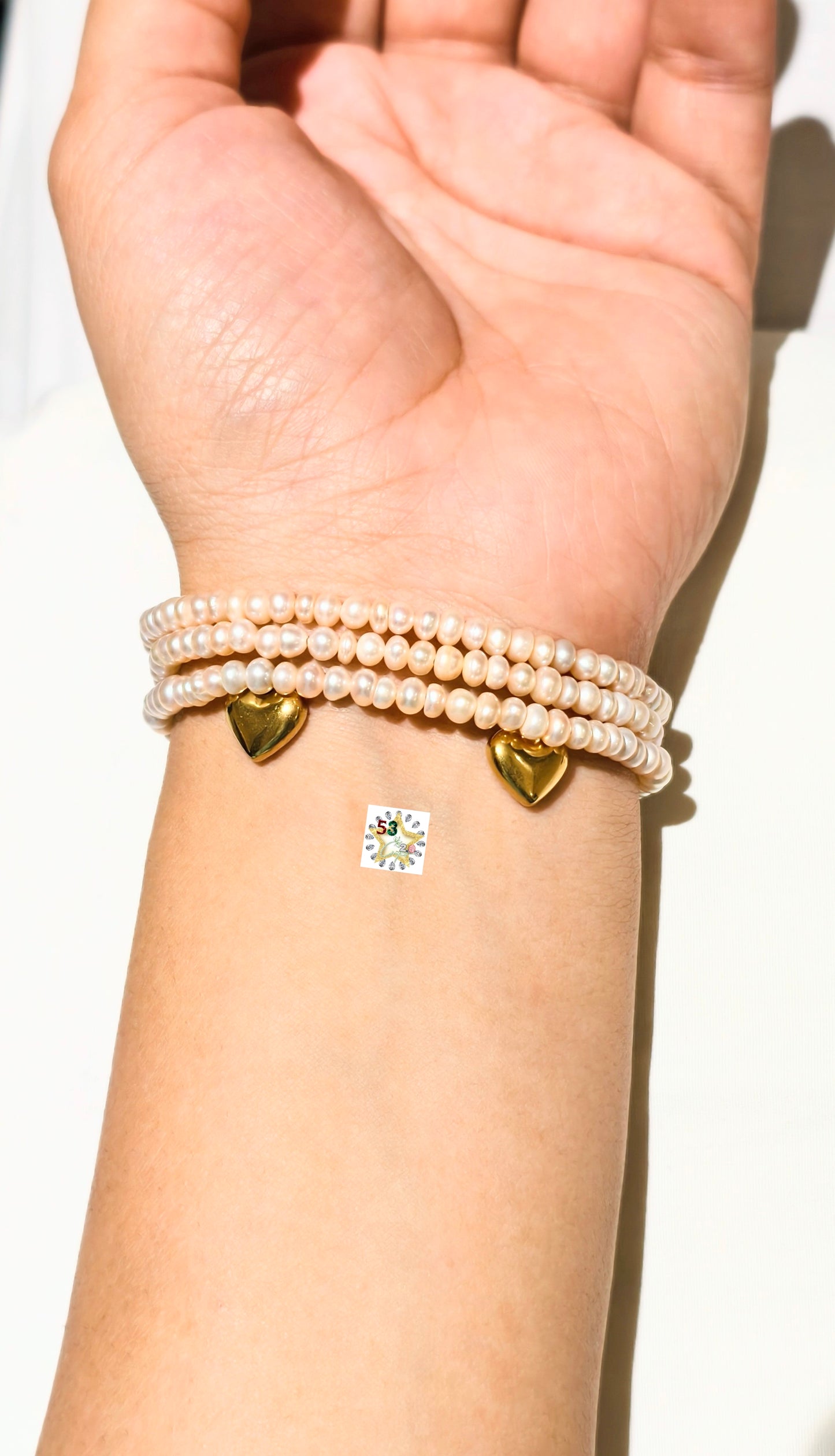 Hearty freshwater pearl bracelet, adjustable