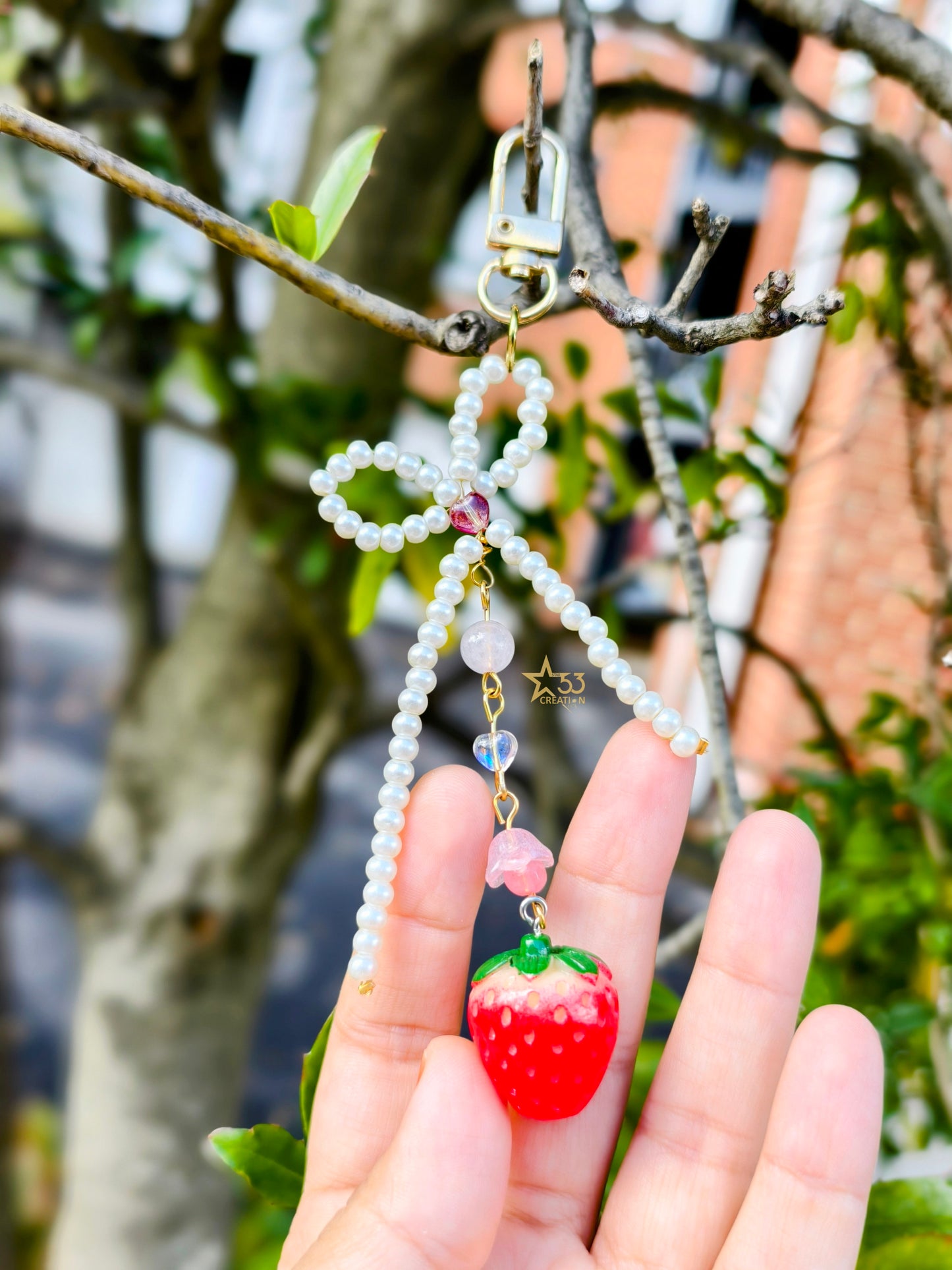 Strawberry bag charm
