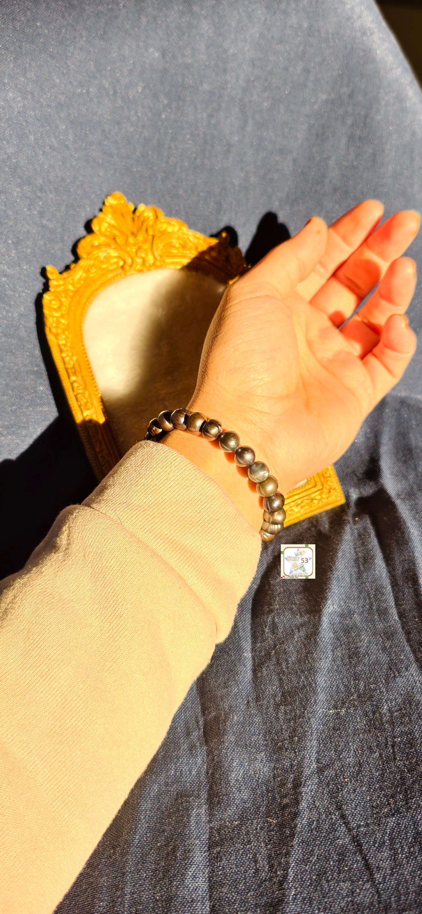 Ebony Black Tahitian pearl bracelet