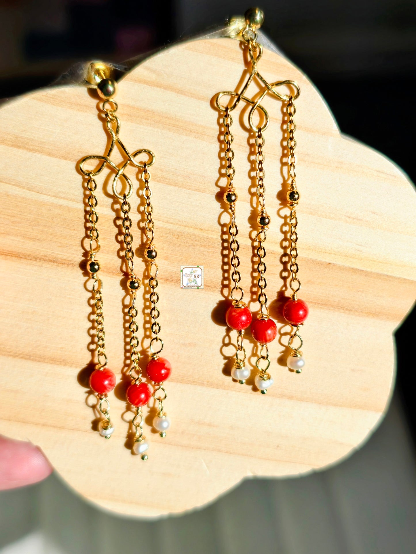 Ocean drops, long dangle earrings