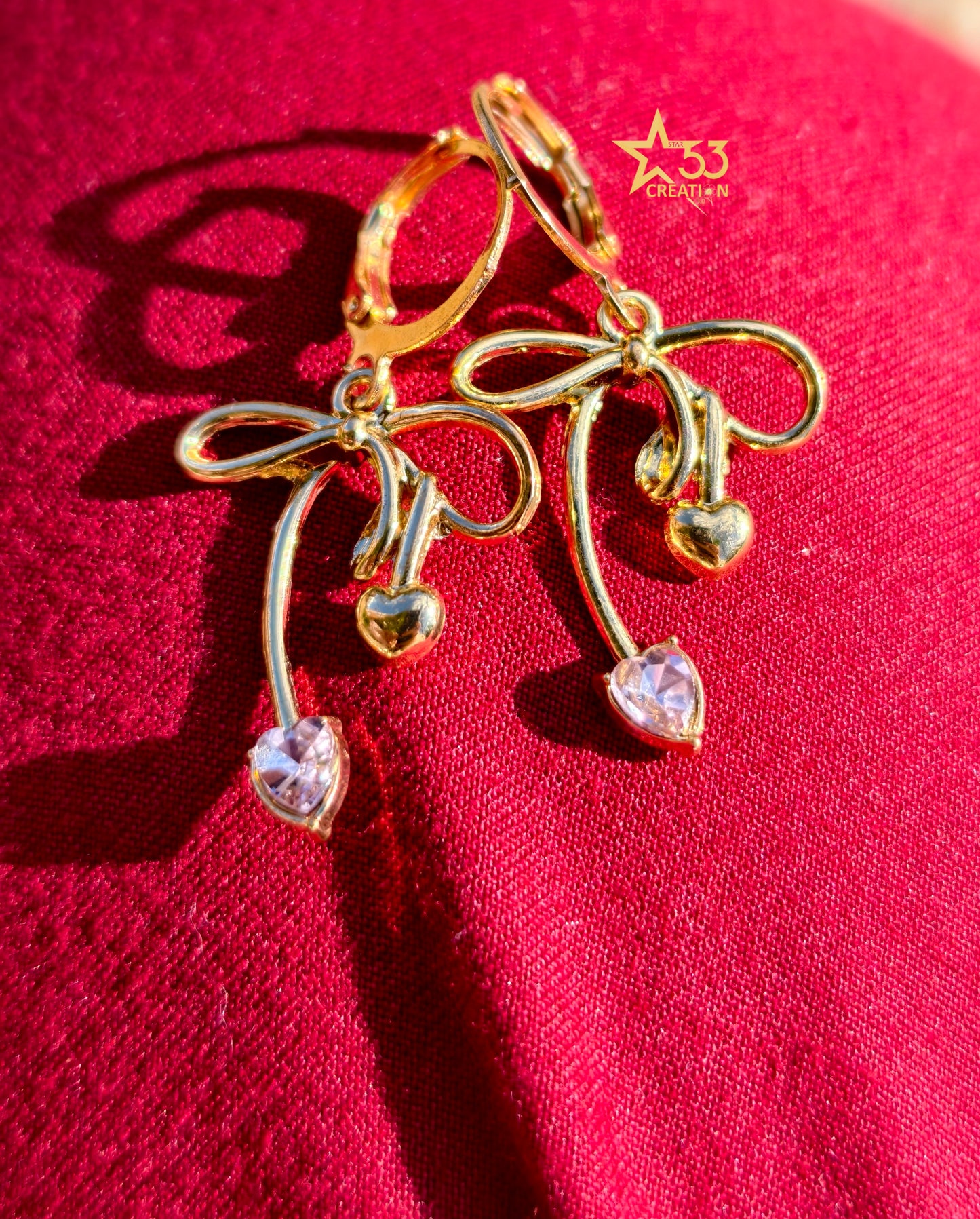 Bow-licious earrings, Gold plated
