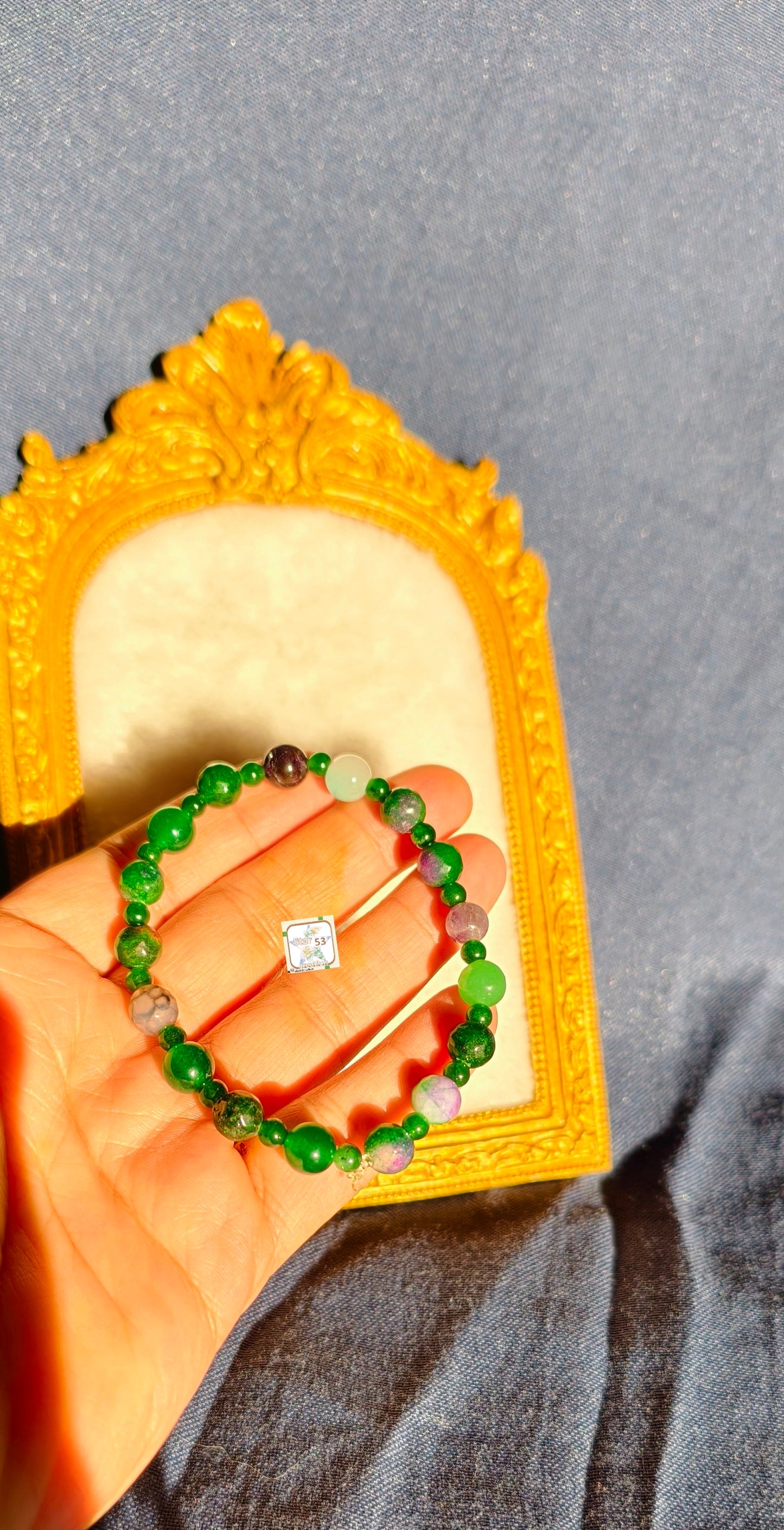 Mossy jade bracelet, free size