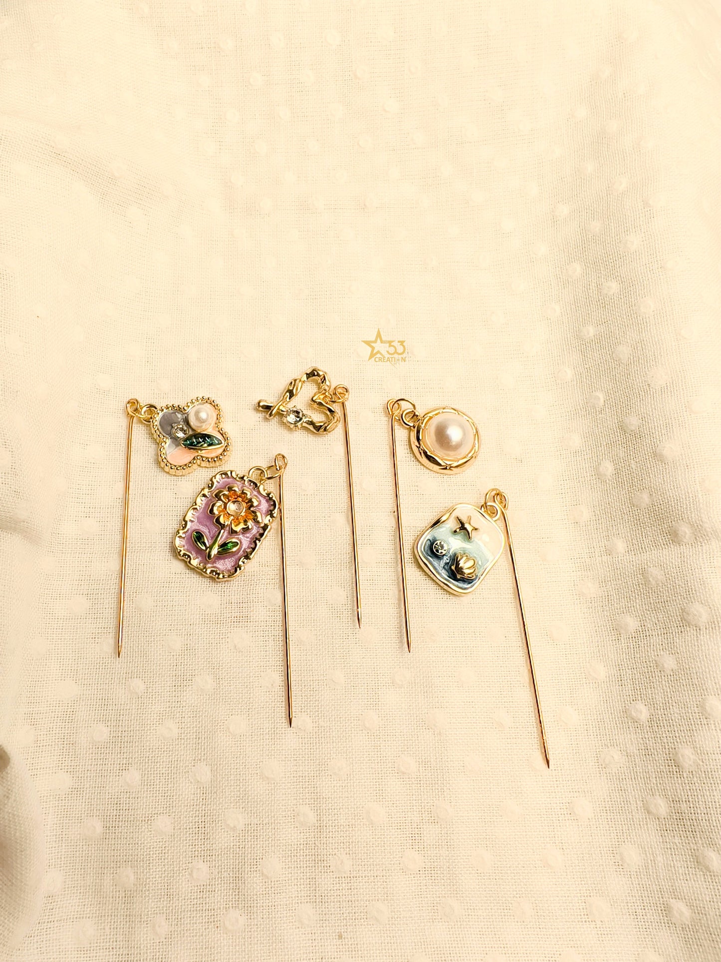 Fun enamel pins, set of 5
