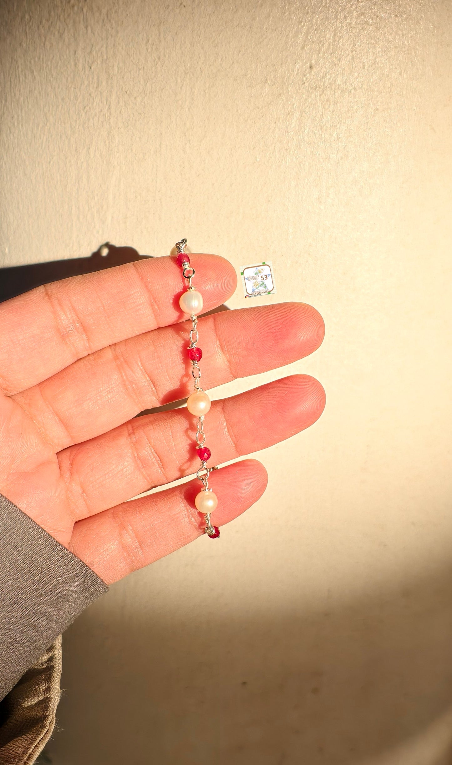 Jady droplets freshwater pearl bracelet, 925 silver