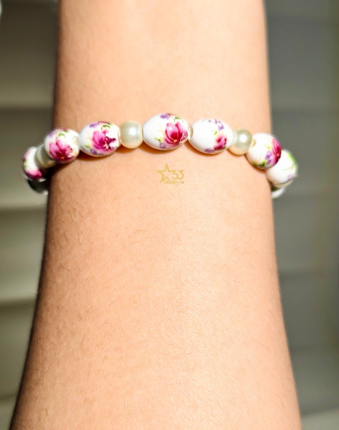 Japanese floral beads bracelet