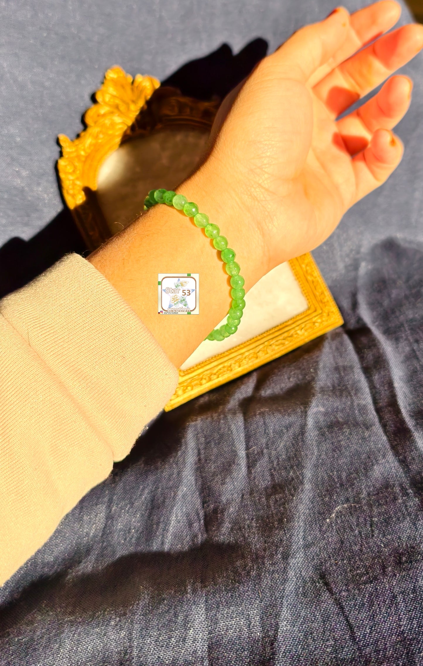 Lime jade bracelet, free size