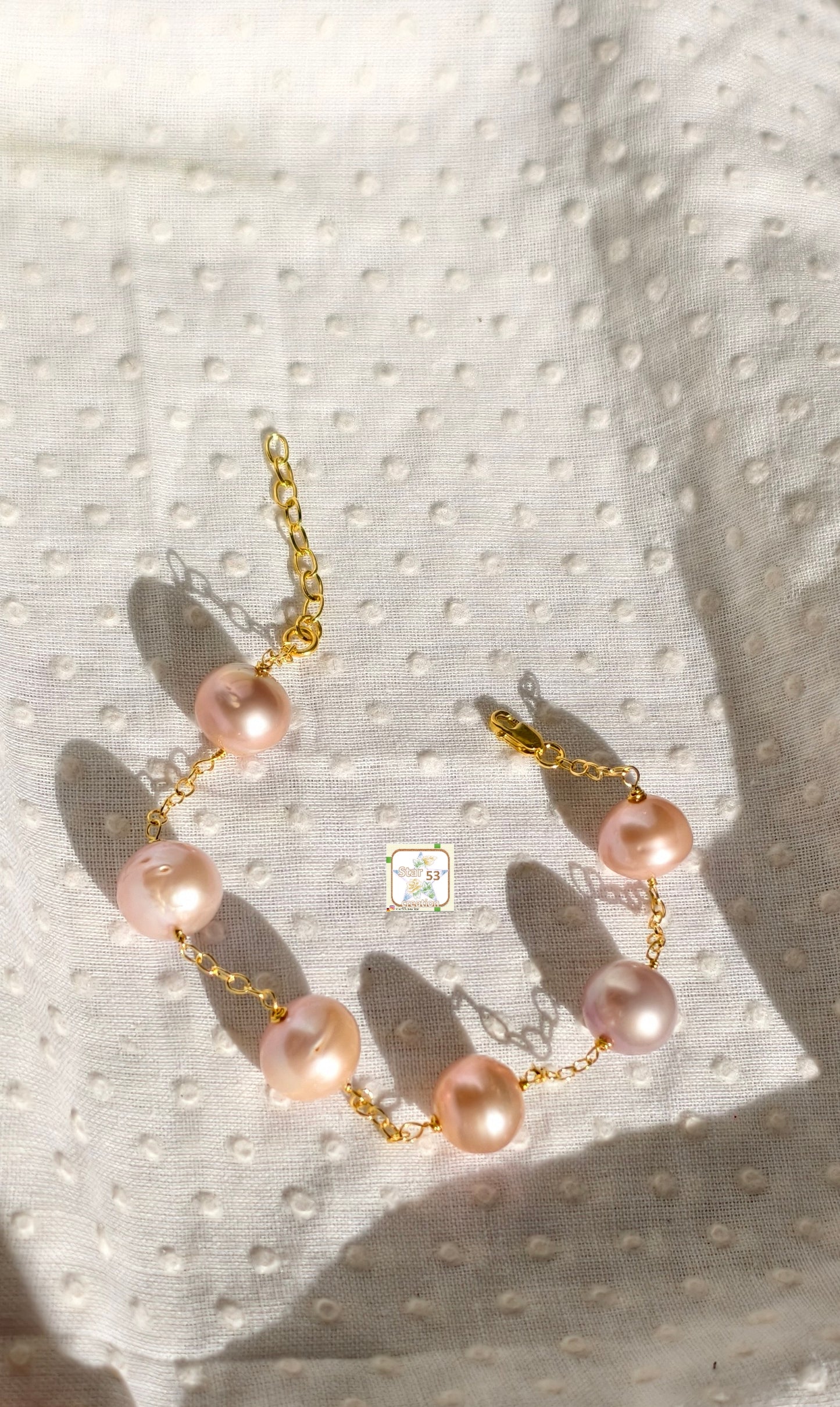 Peche' Pearl bracelet, 92.5 silver, gold plated