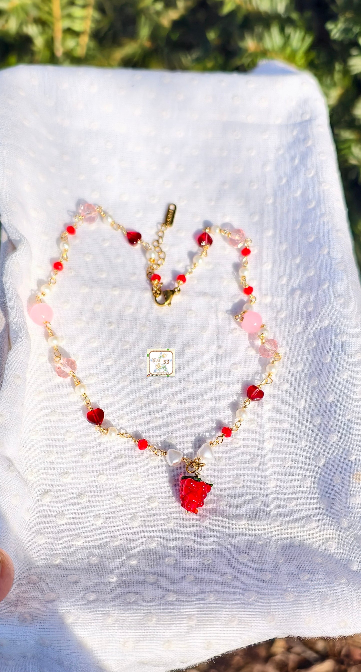 Berrybelle necklace, gold plated, 16-18 inches