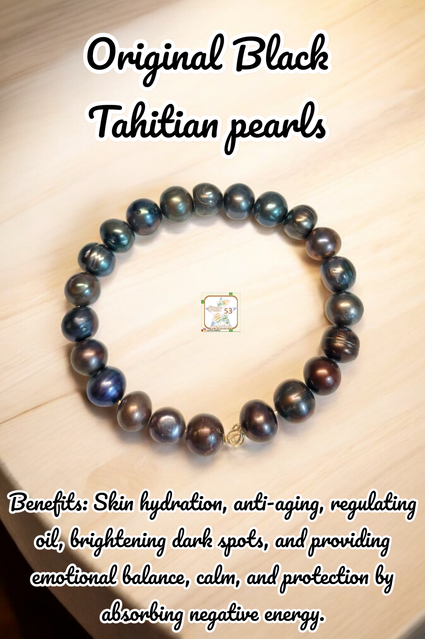 Ebony Black Tahitian pearl bracelet