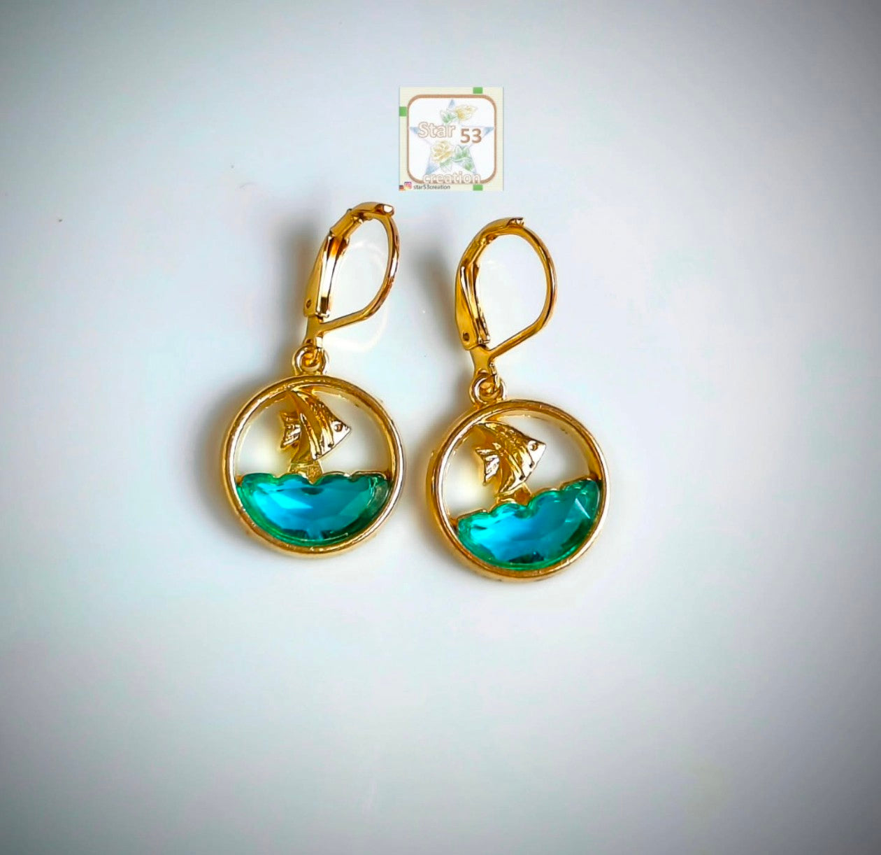 Wave earrings, gold plated