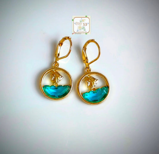 Wave earrings, gold plated