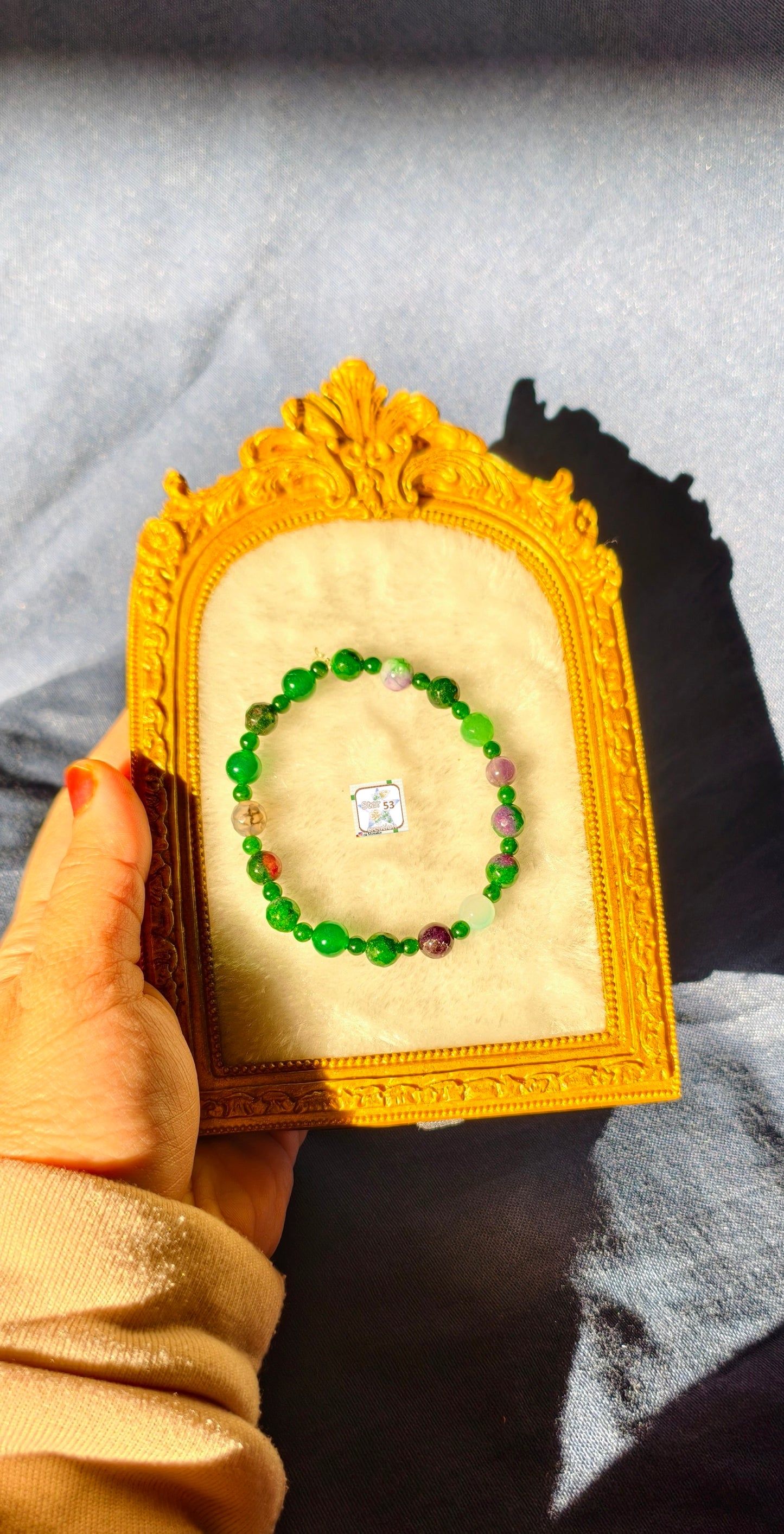Mossy jade bracelet, free size
