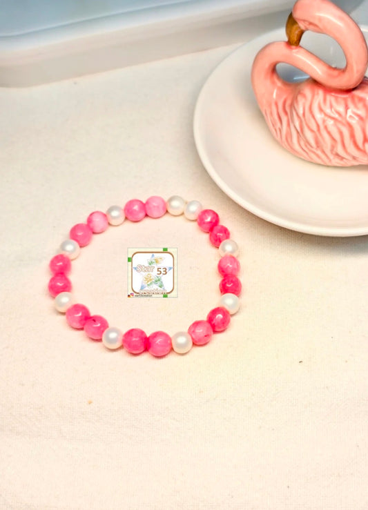 Marshmallow Pearl & Jade bracelet