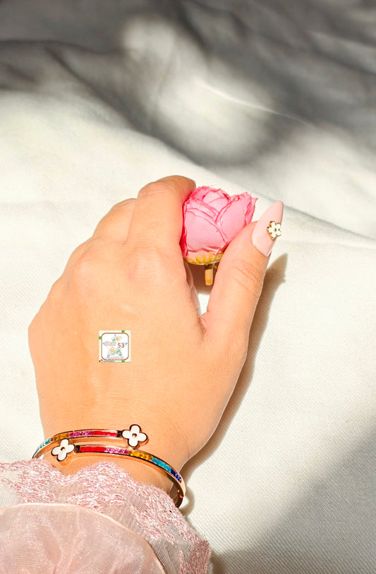 Rainbow flora bangle