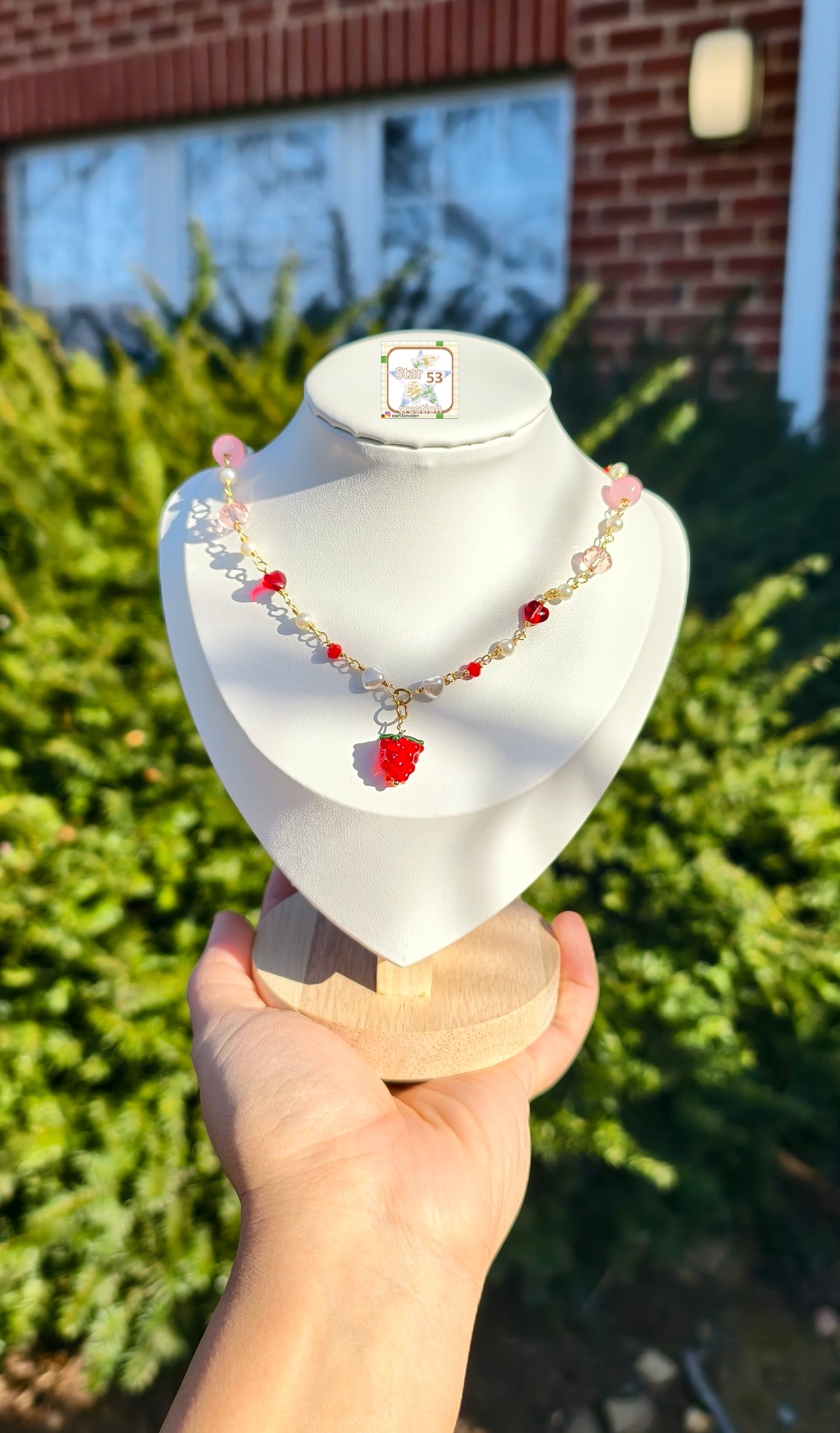 Berrybelle necklace, gold plated, 16-18 inches