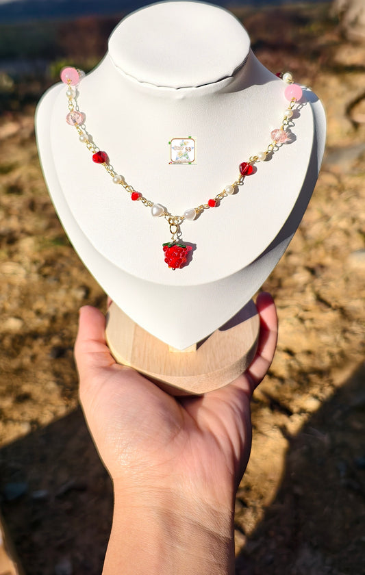 Berrybelle necklace, gold plated, 16-18 inches