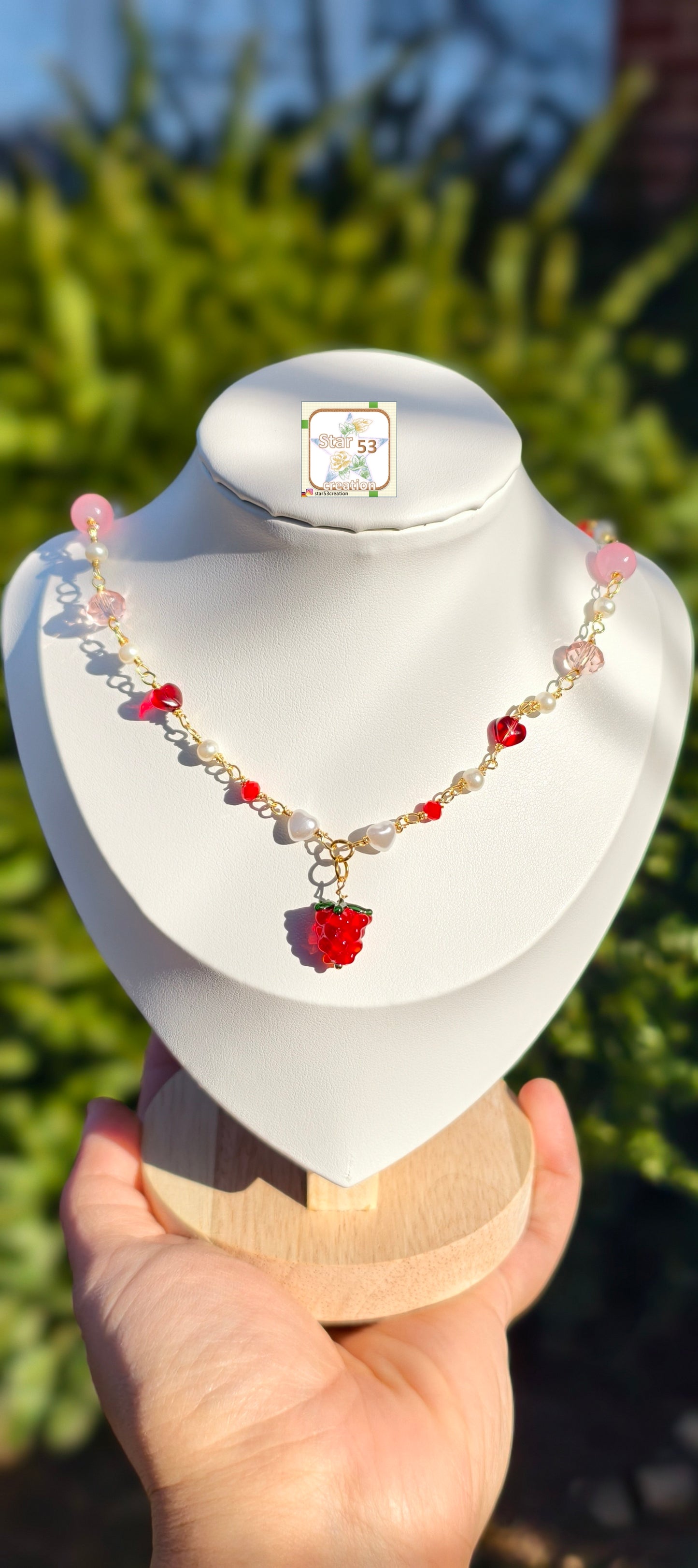 Berrybelle necklace, gold plated, 16-18 inches