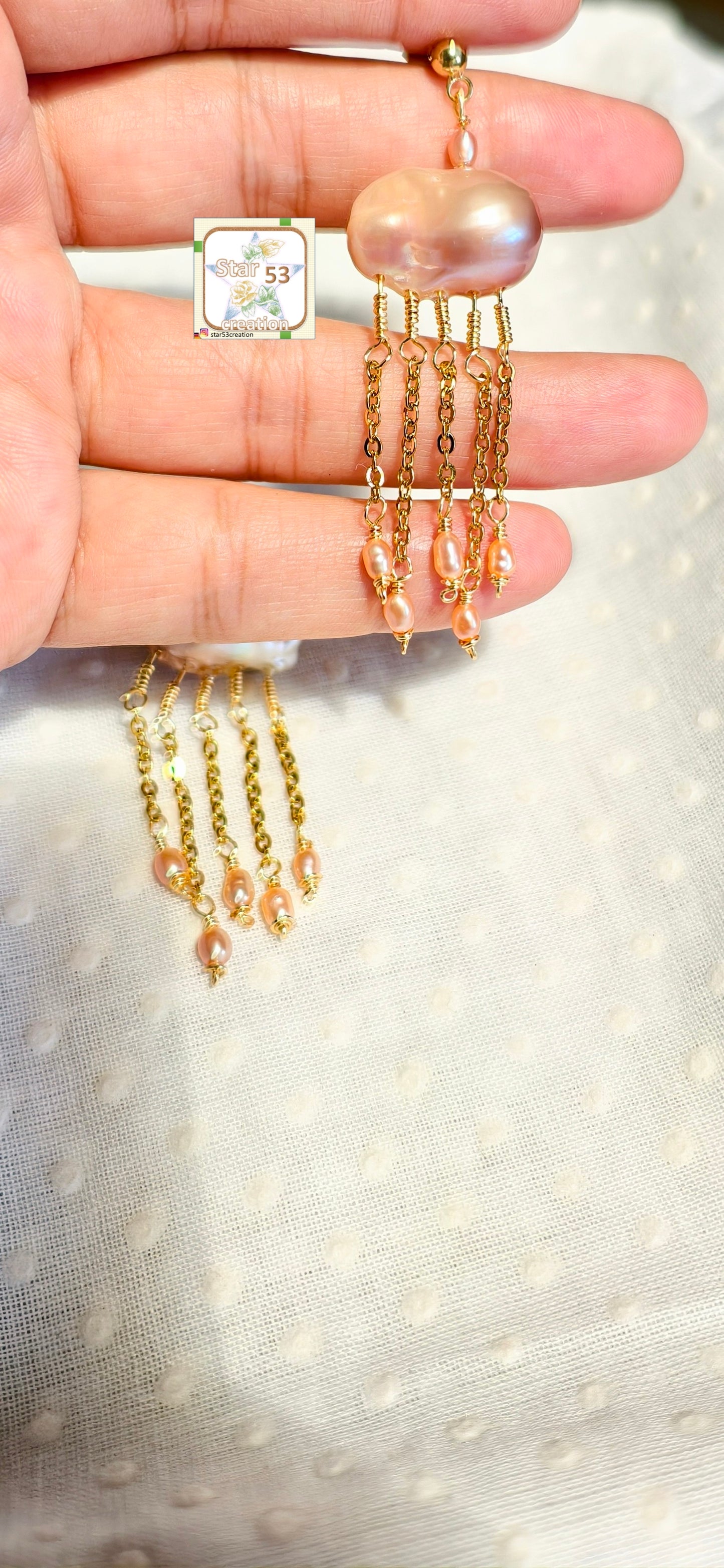 Stormy baroque pearl earrings