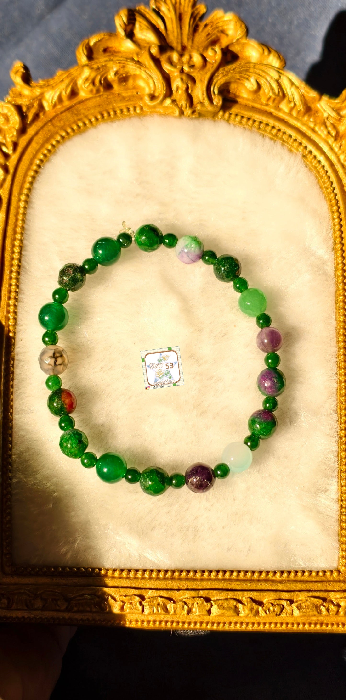 Mossy jade bracelet, free size