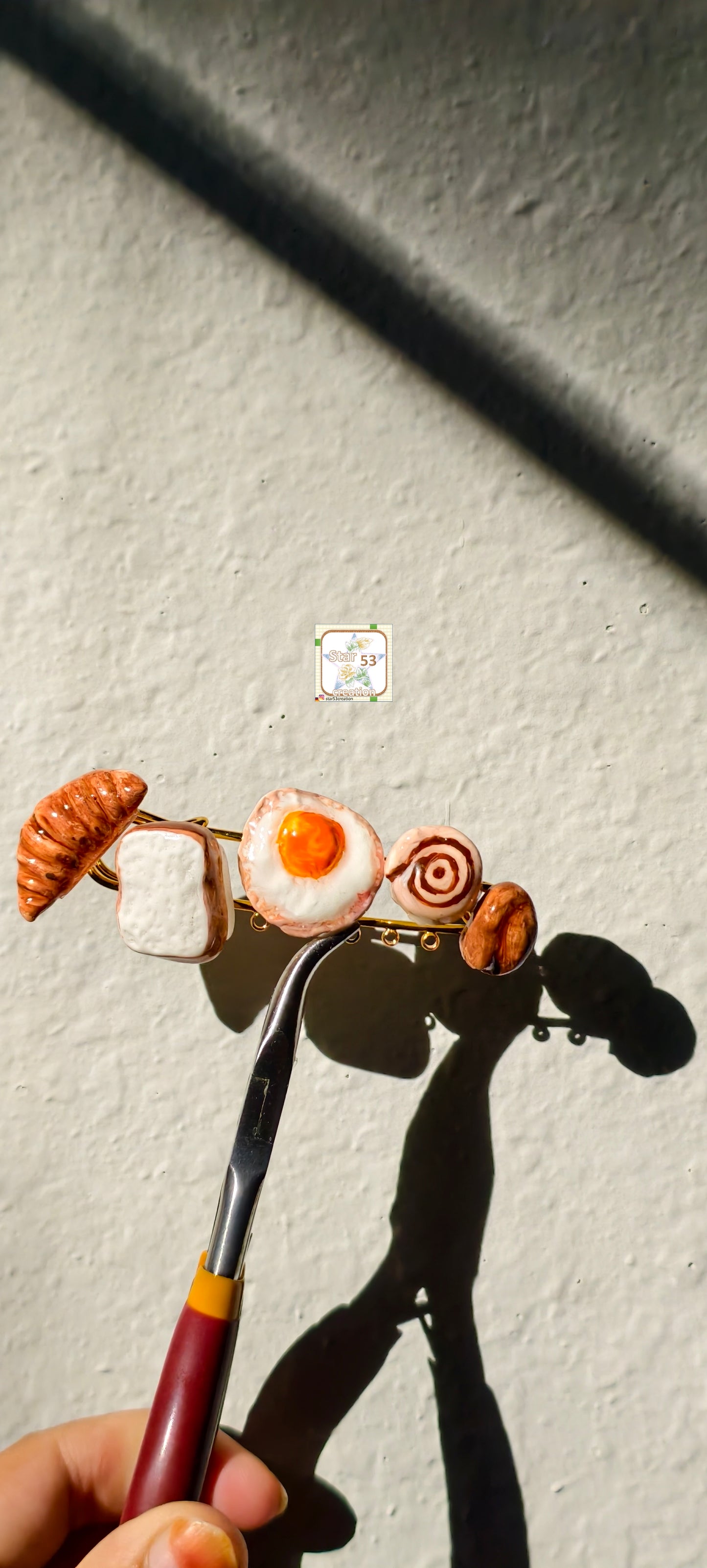 Breakfast themed fridge Magnets, set of 5