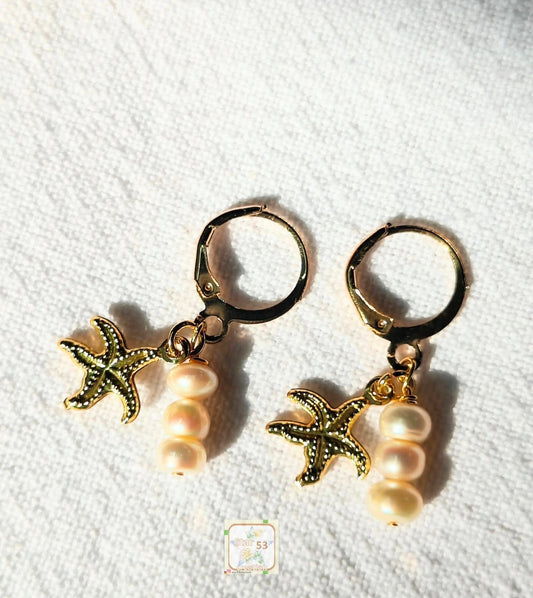 Coastline earrings, gold plated