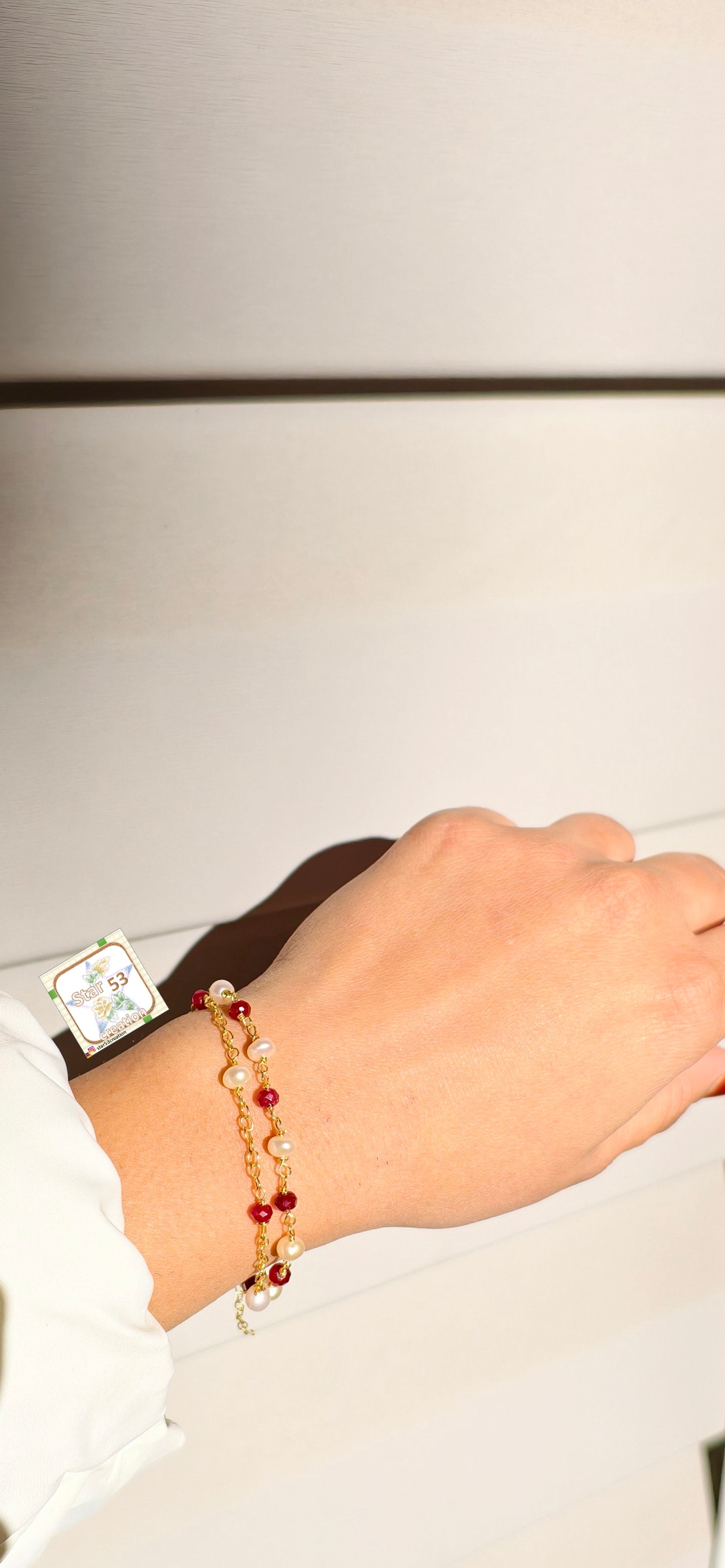 Rubie bracelet, waterproof, gold plated