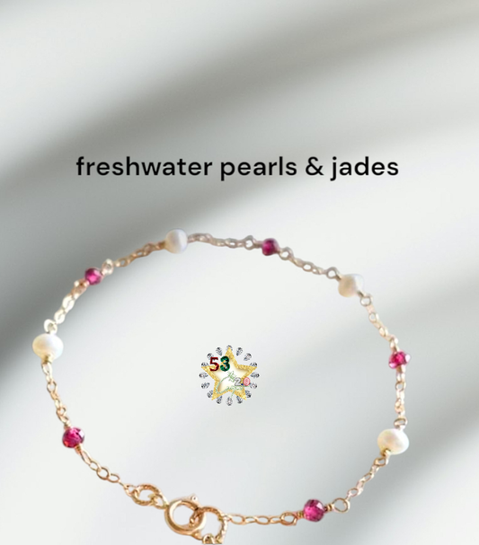 Poise pearl & jade bracelet