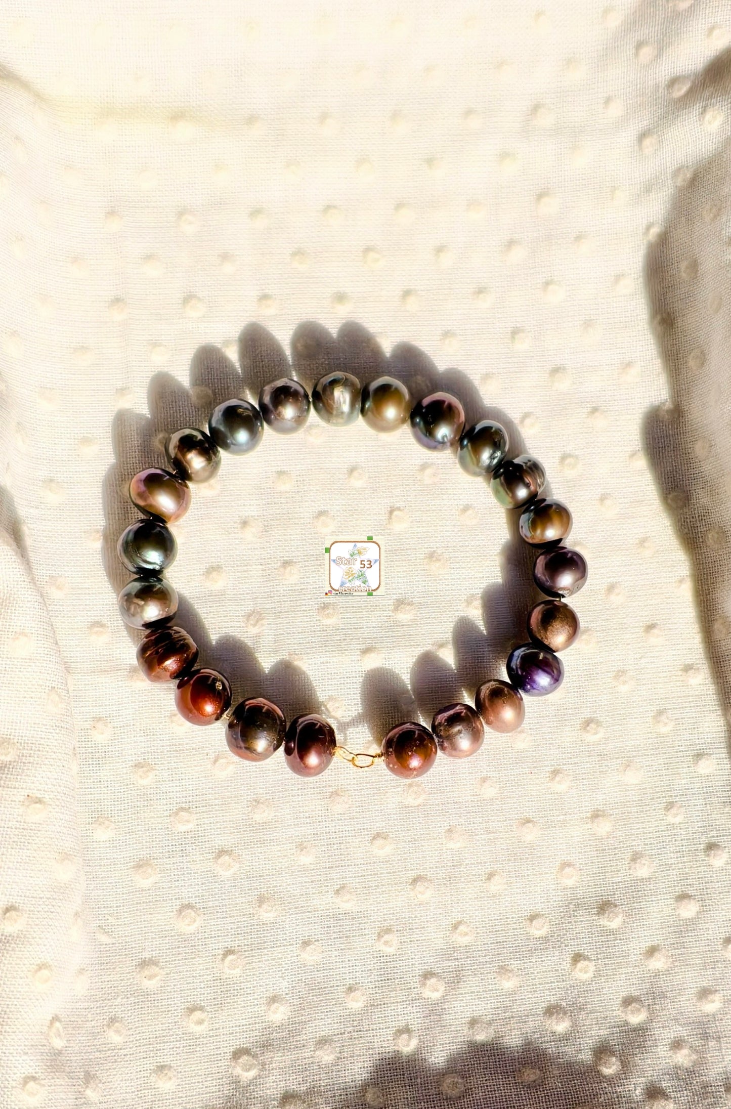 Ebony Black Tahitian pearl bracelet