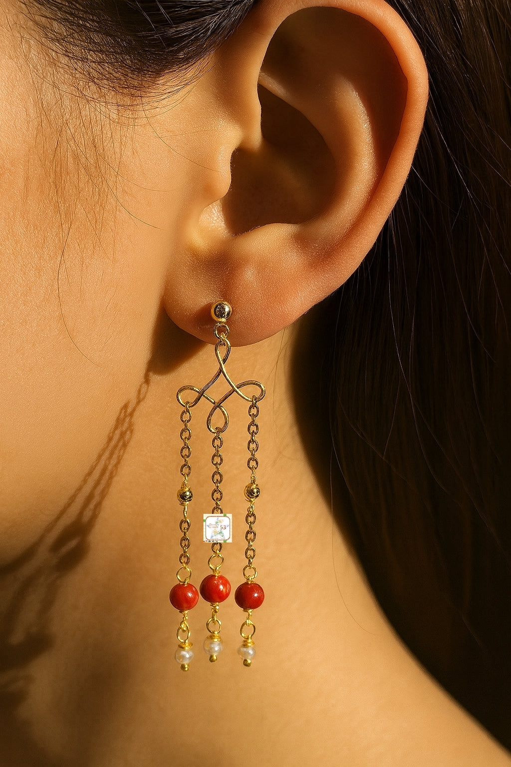 Ocean drops, long dangle earrings