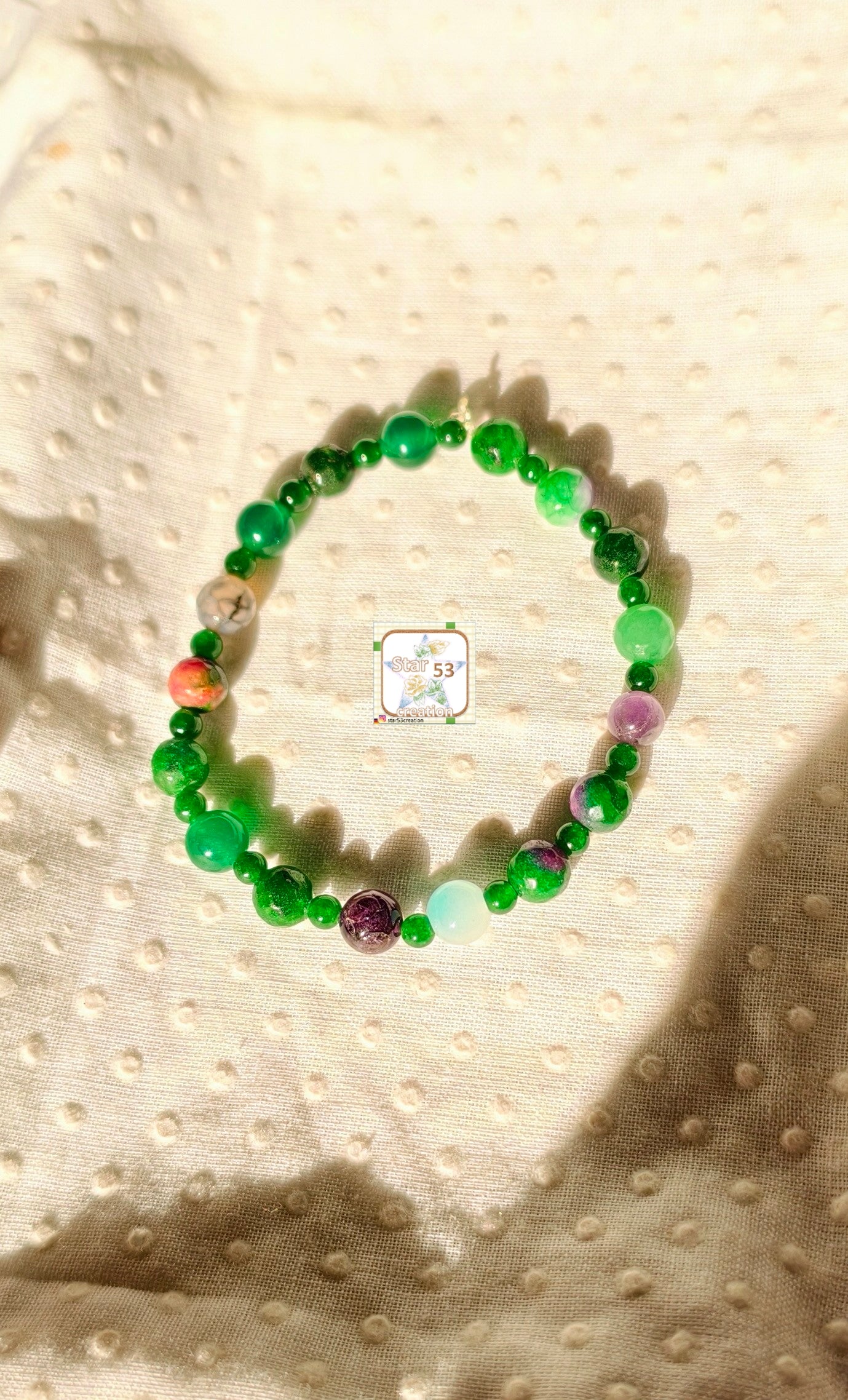 Mossy jade bracelet, free size