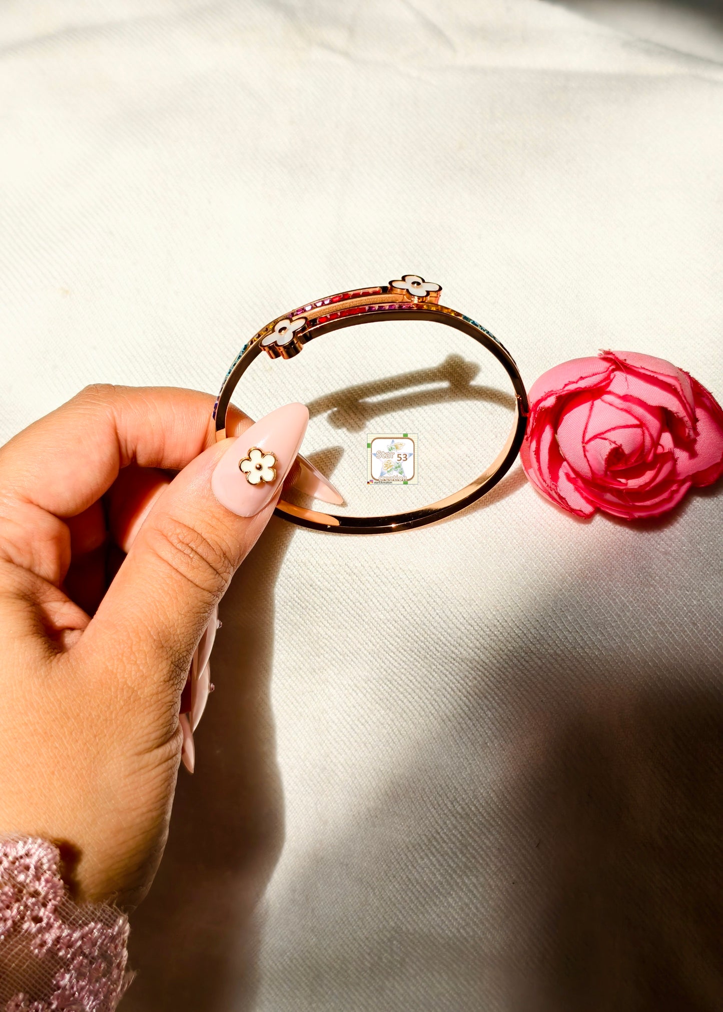 Rainbow flora bangle