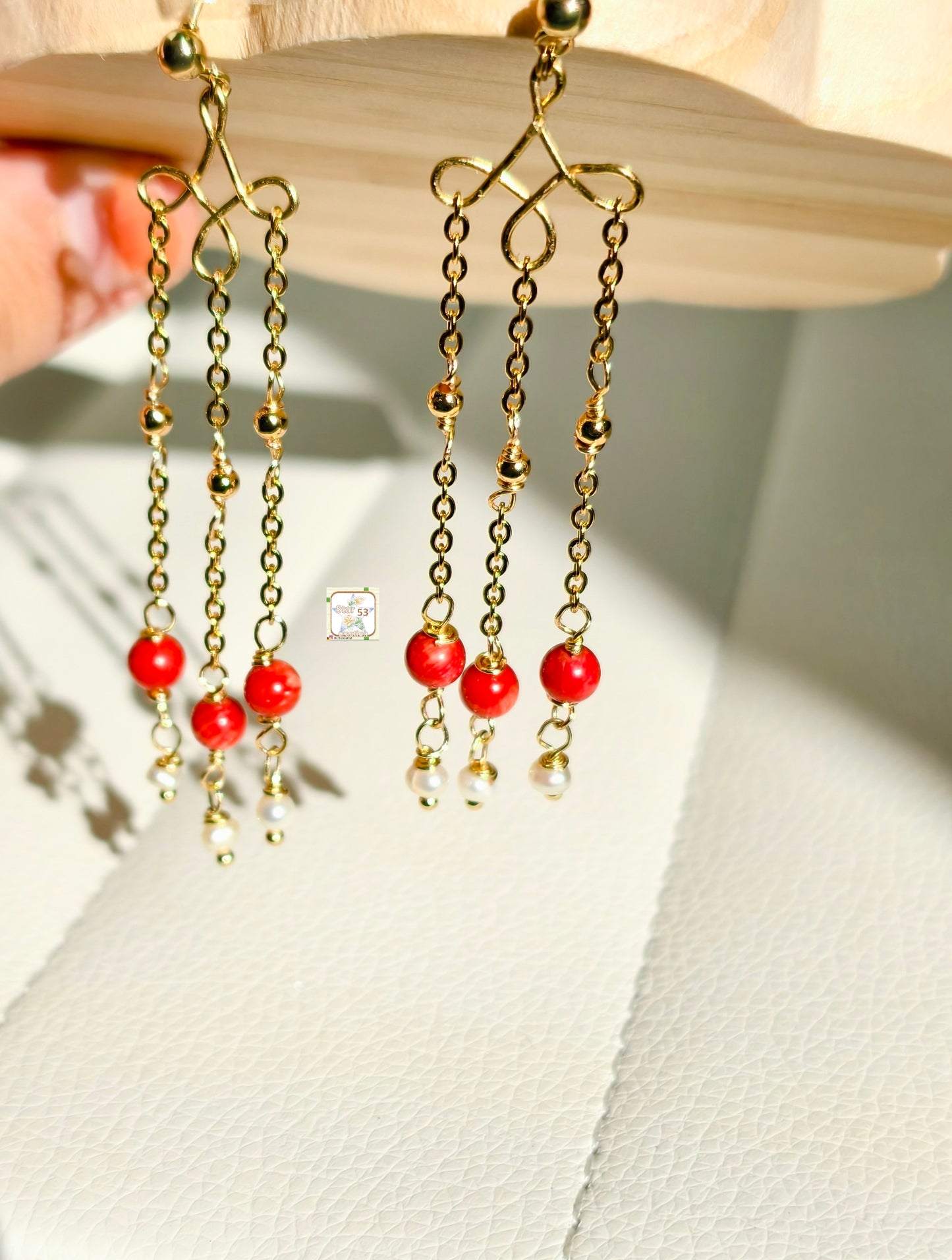 Ocean drops, long dangle earrings