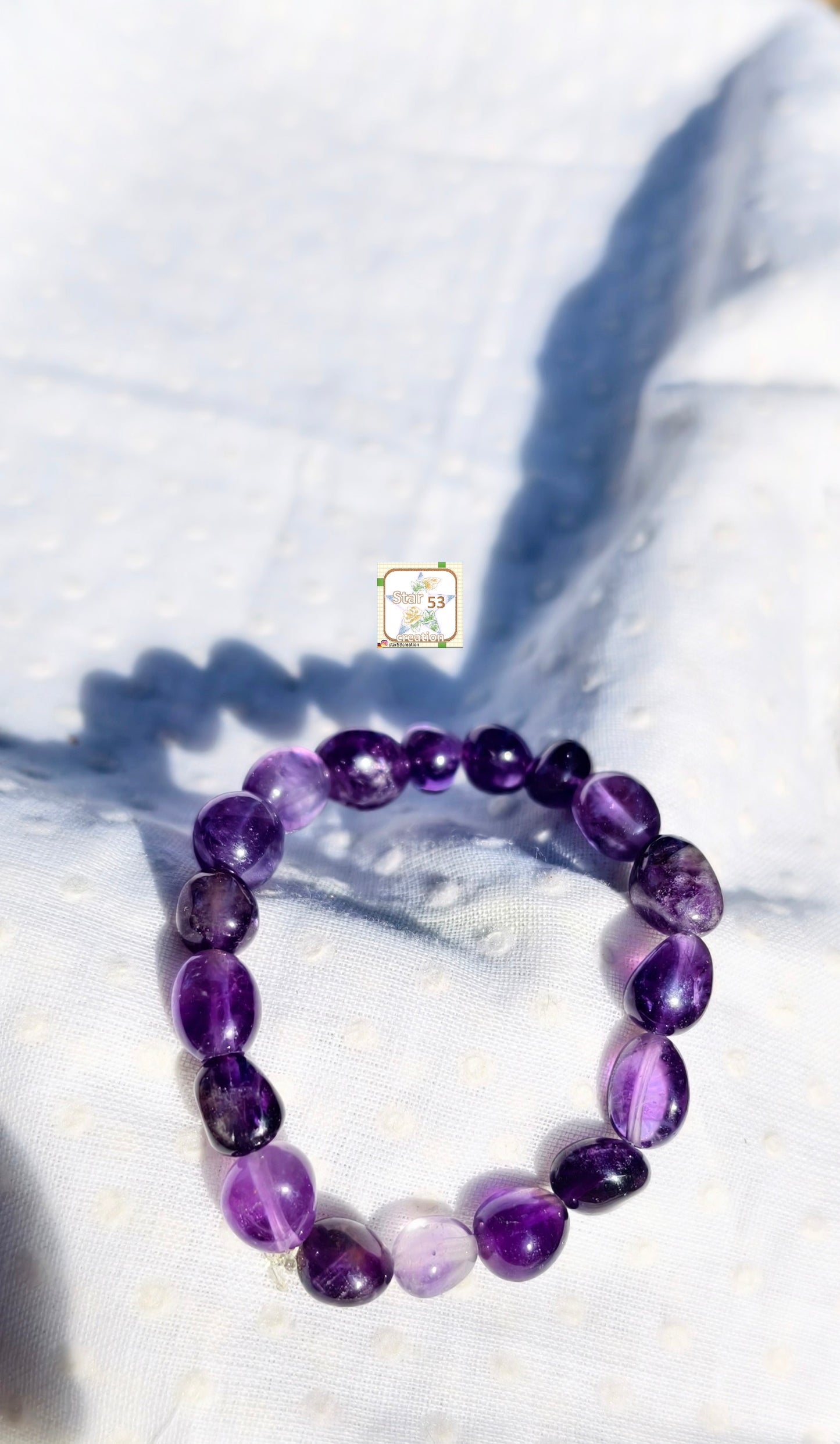 Lux Amethyst bracelet, free size, stretchable