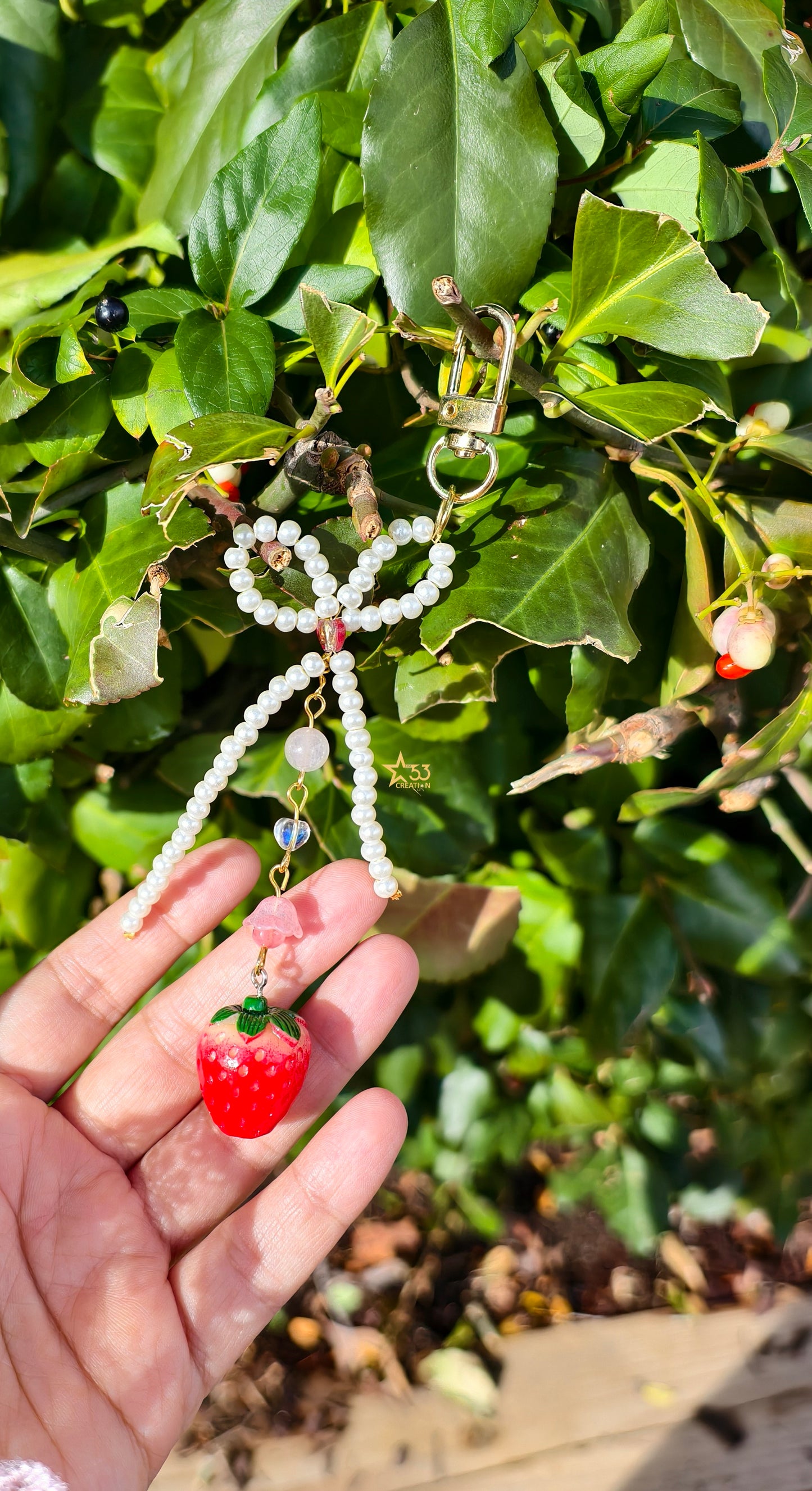 Strawberry bag charm