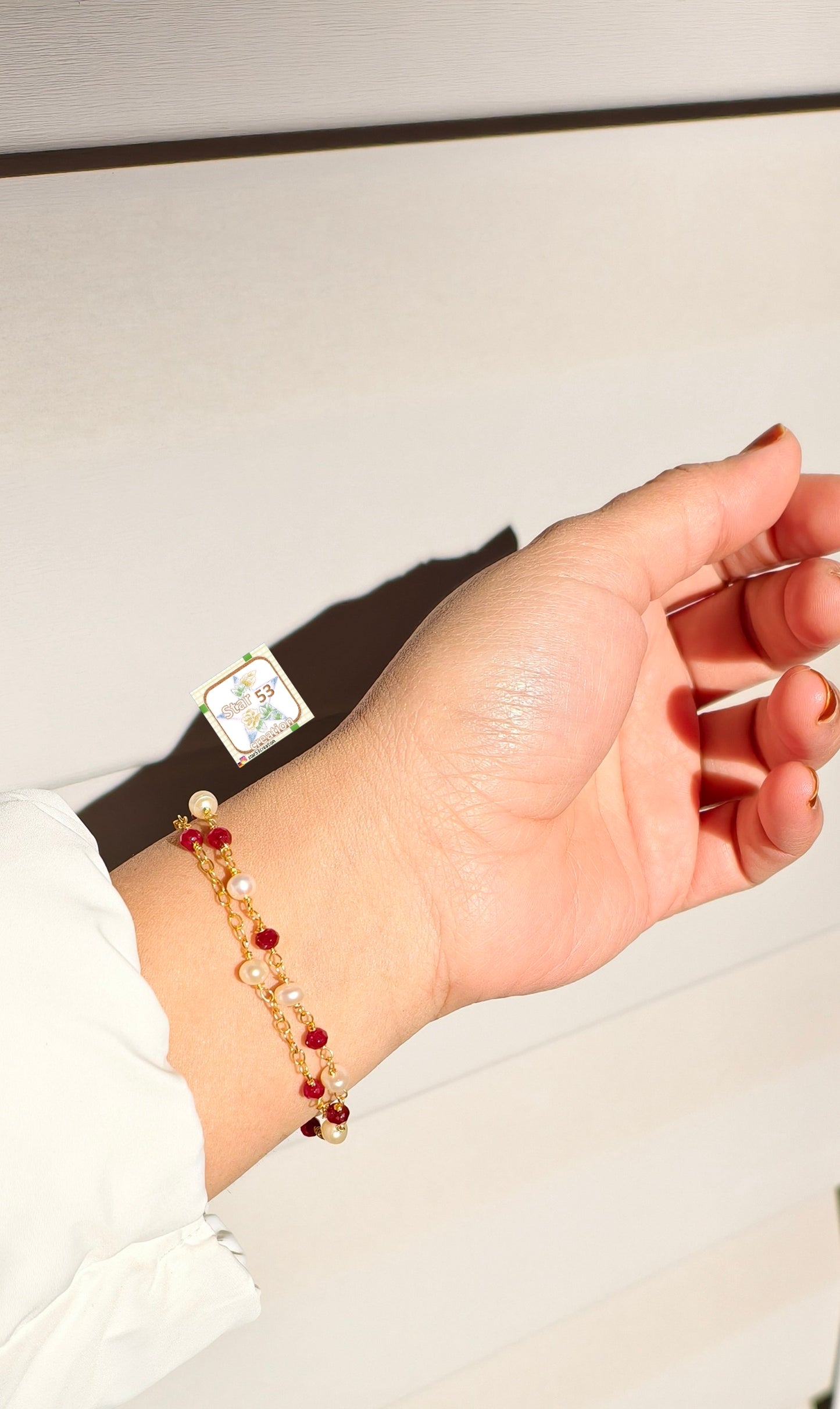 Rubie bracelet, waterproof, gold plated