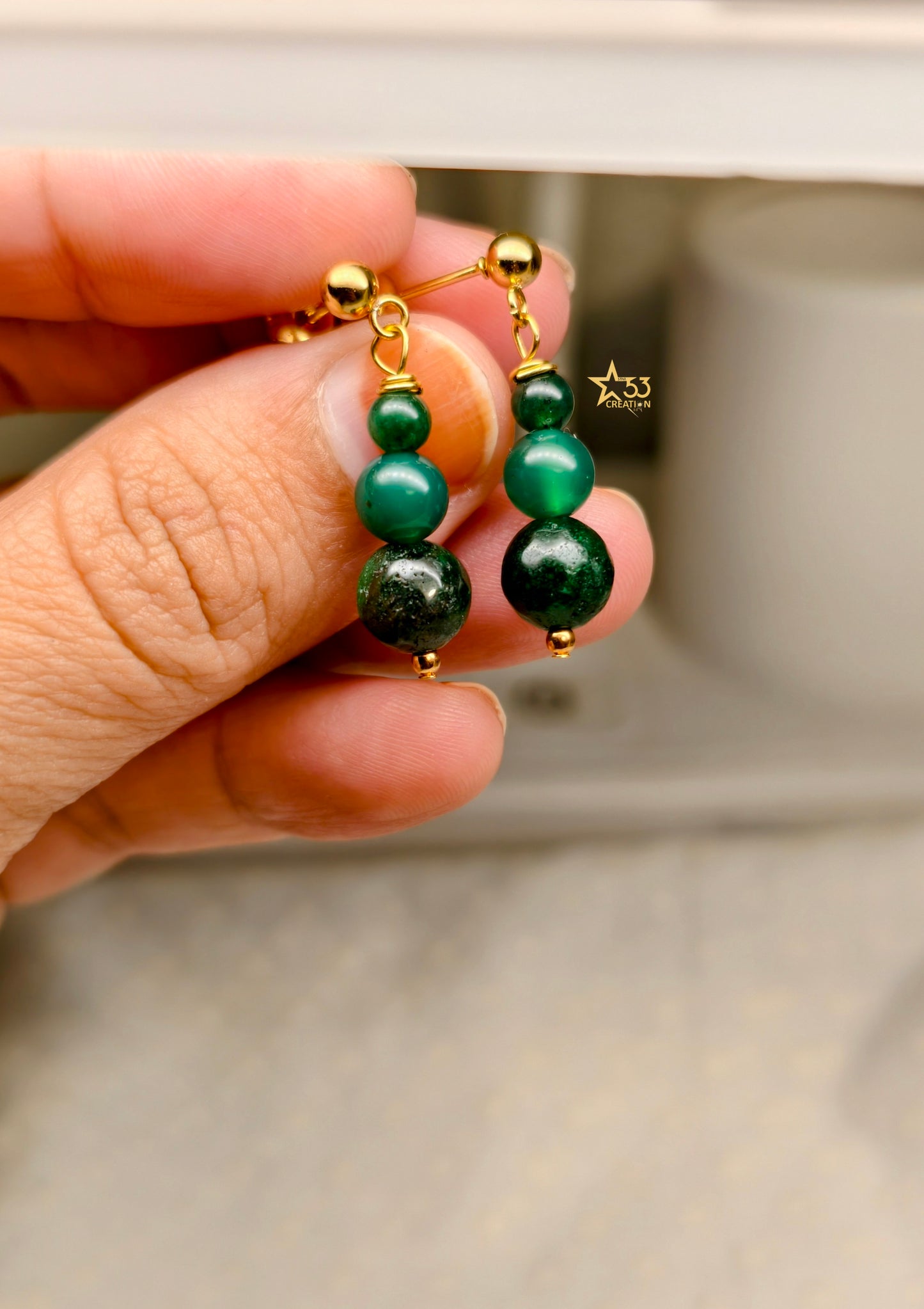 The Christmas tree jade earrings