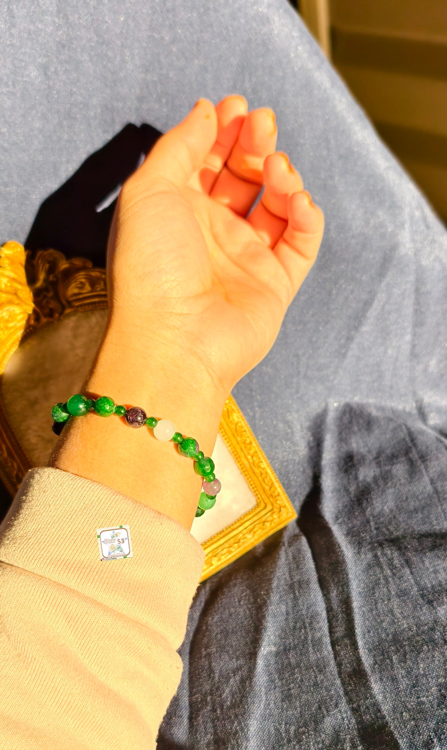 Mossy jade bracelet, free size