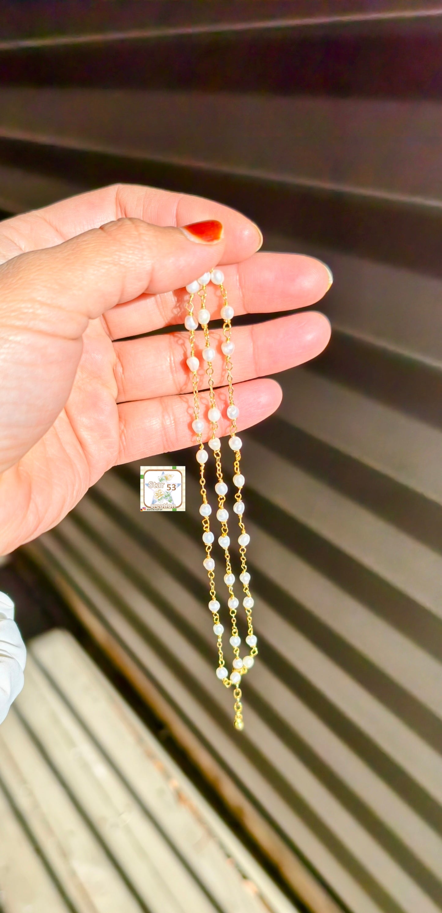 Aureum Margaritae bracelet, 92.5 silver, adjustable